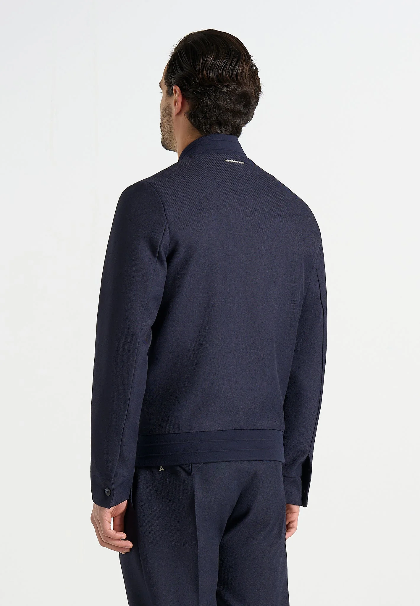 Sami - Tailored Bomber Jacket - Navy - Image 5
