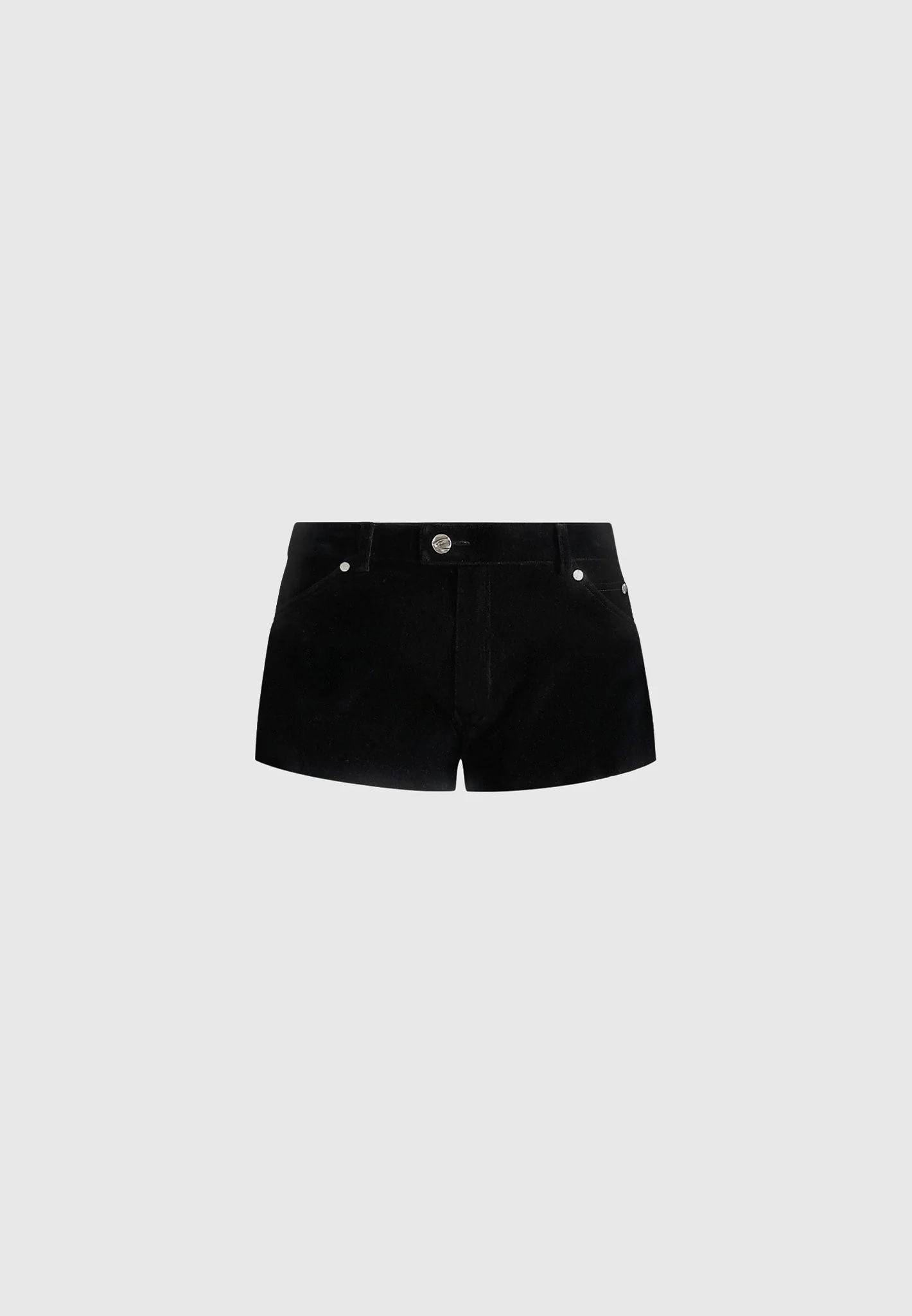Samia - Velvet Patent Mini Shorts - Black - Image 6