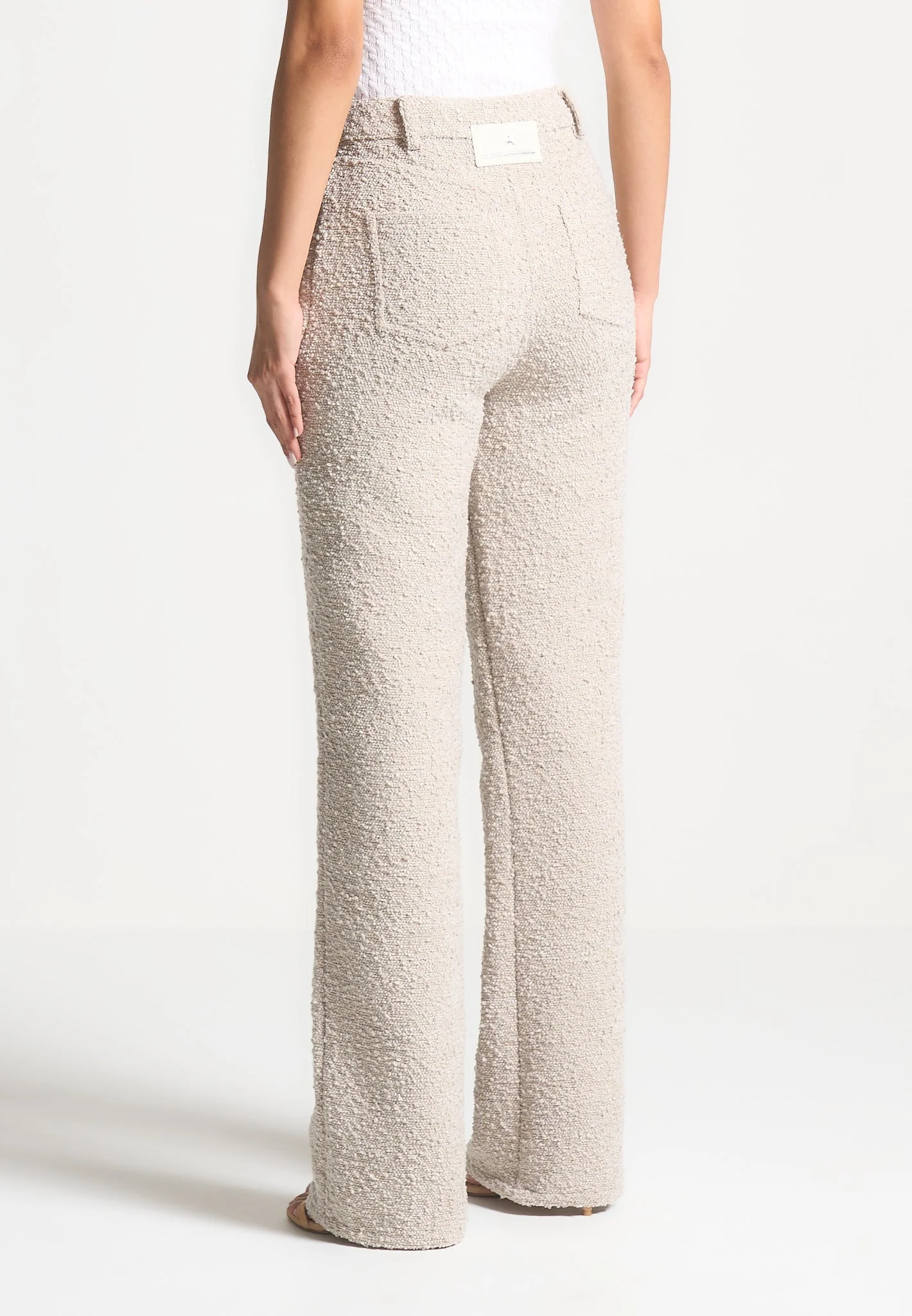 Sara - Boucle Straight Leg Jeans - Beige - Image 4