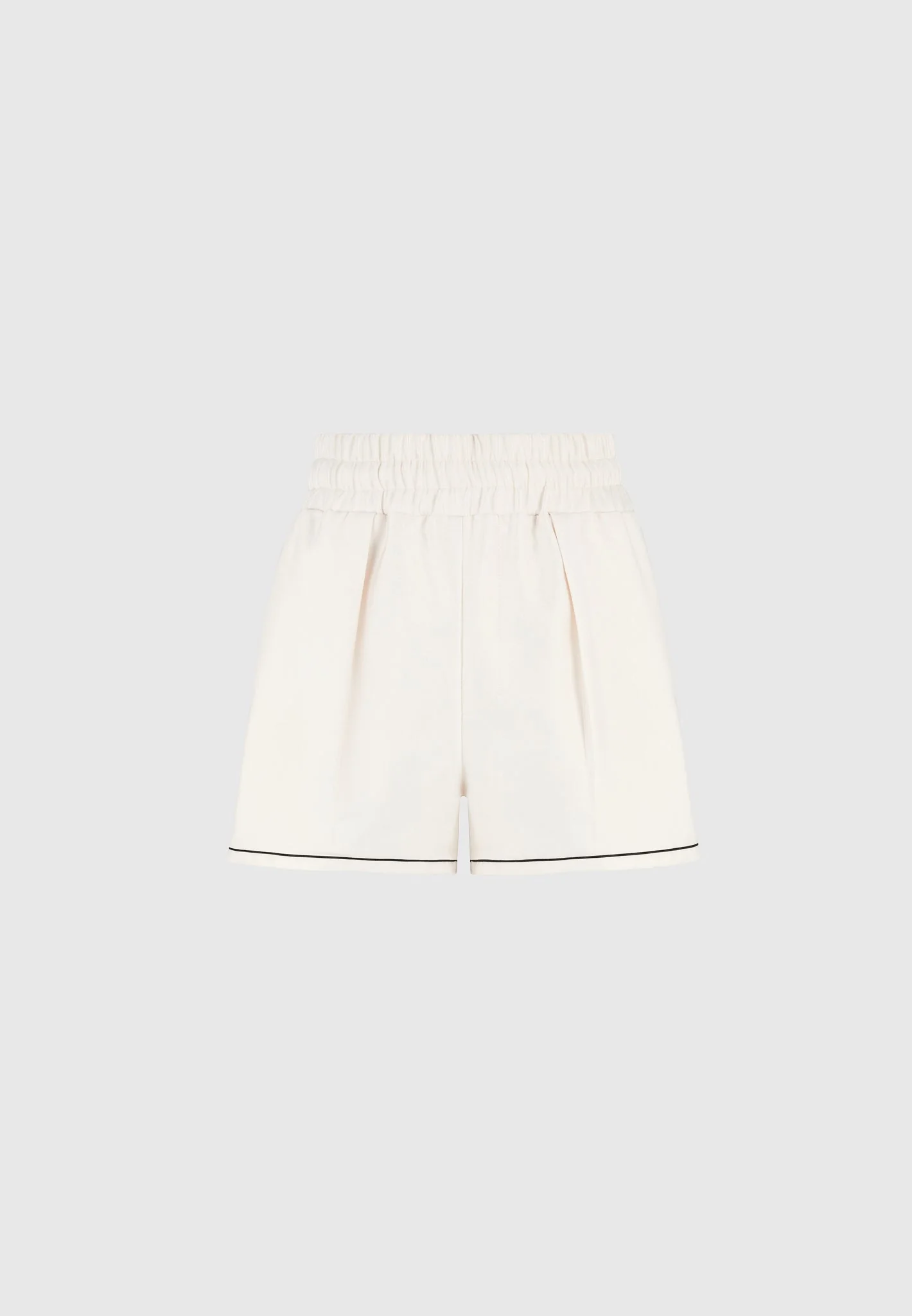 Melanie - Satin Shorts with Piping - Off White - Image 6