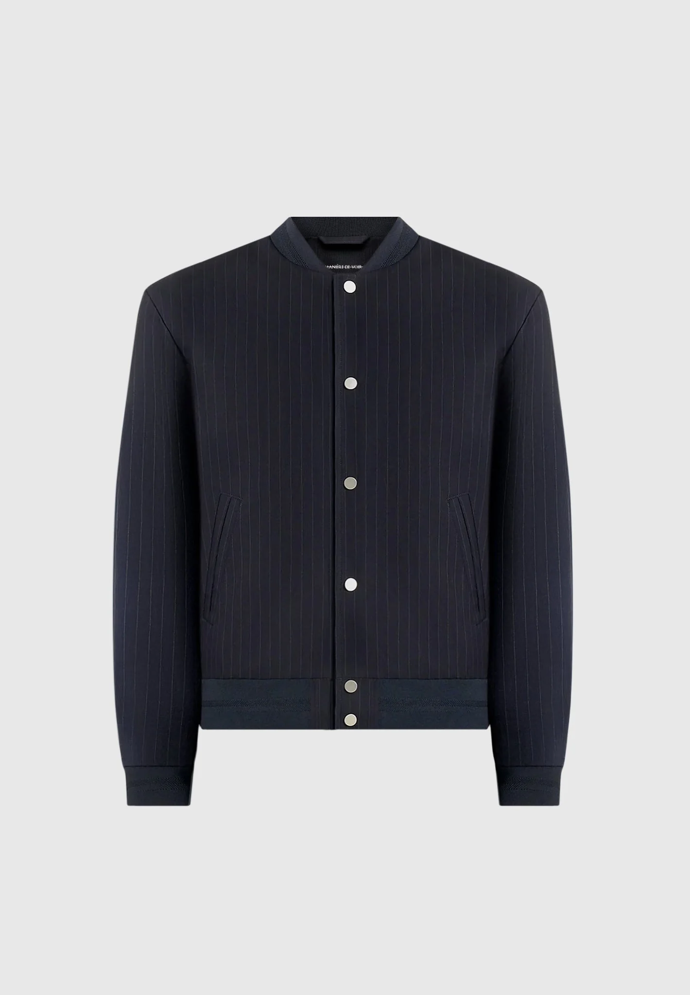Savin - Pinstripe Bomber Jacket - Navy - Image 5