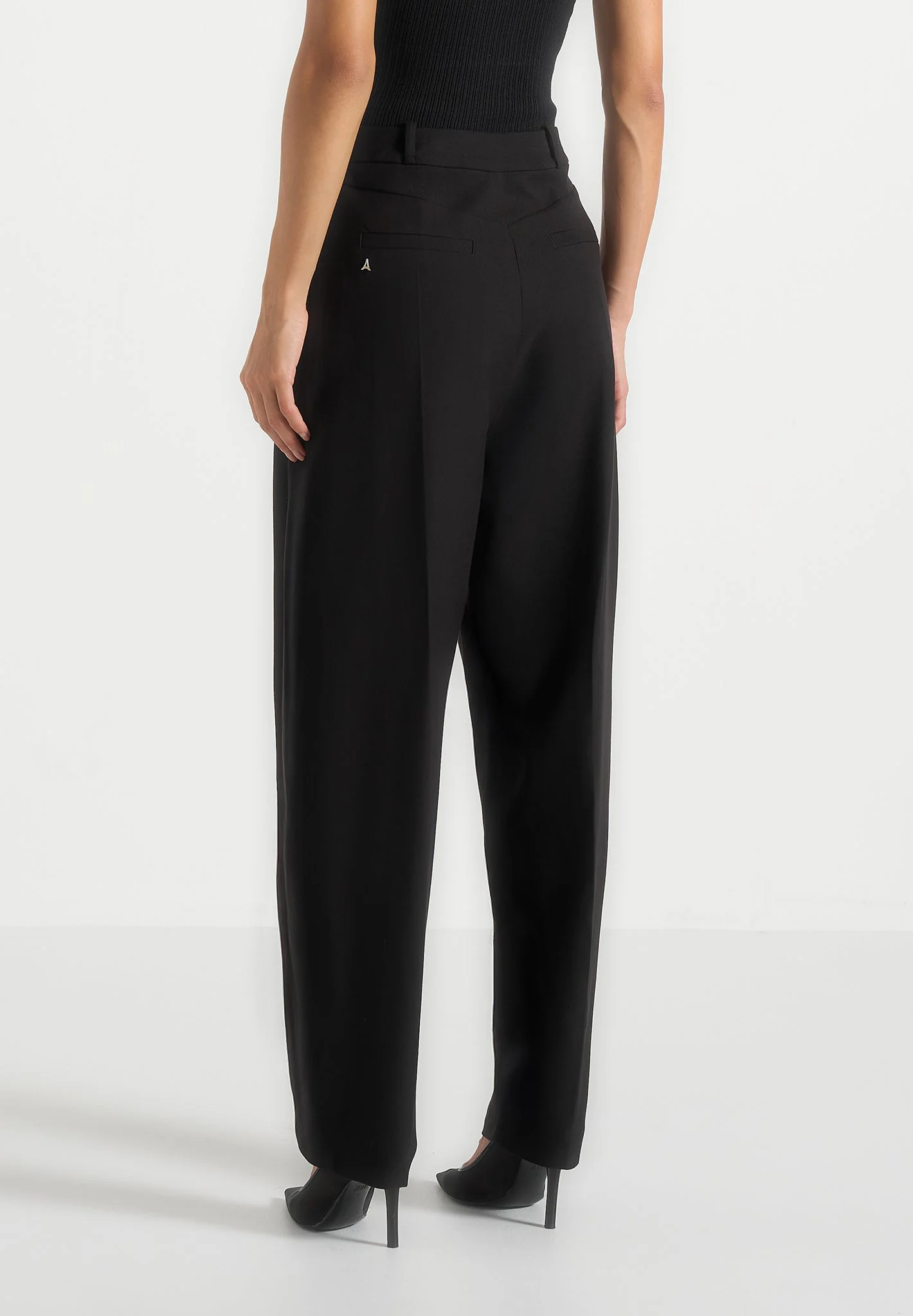 Sophie - Twist Leg Tailored Trousers - Black - Image 4