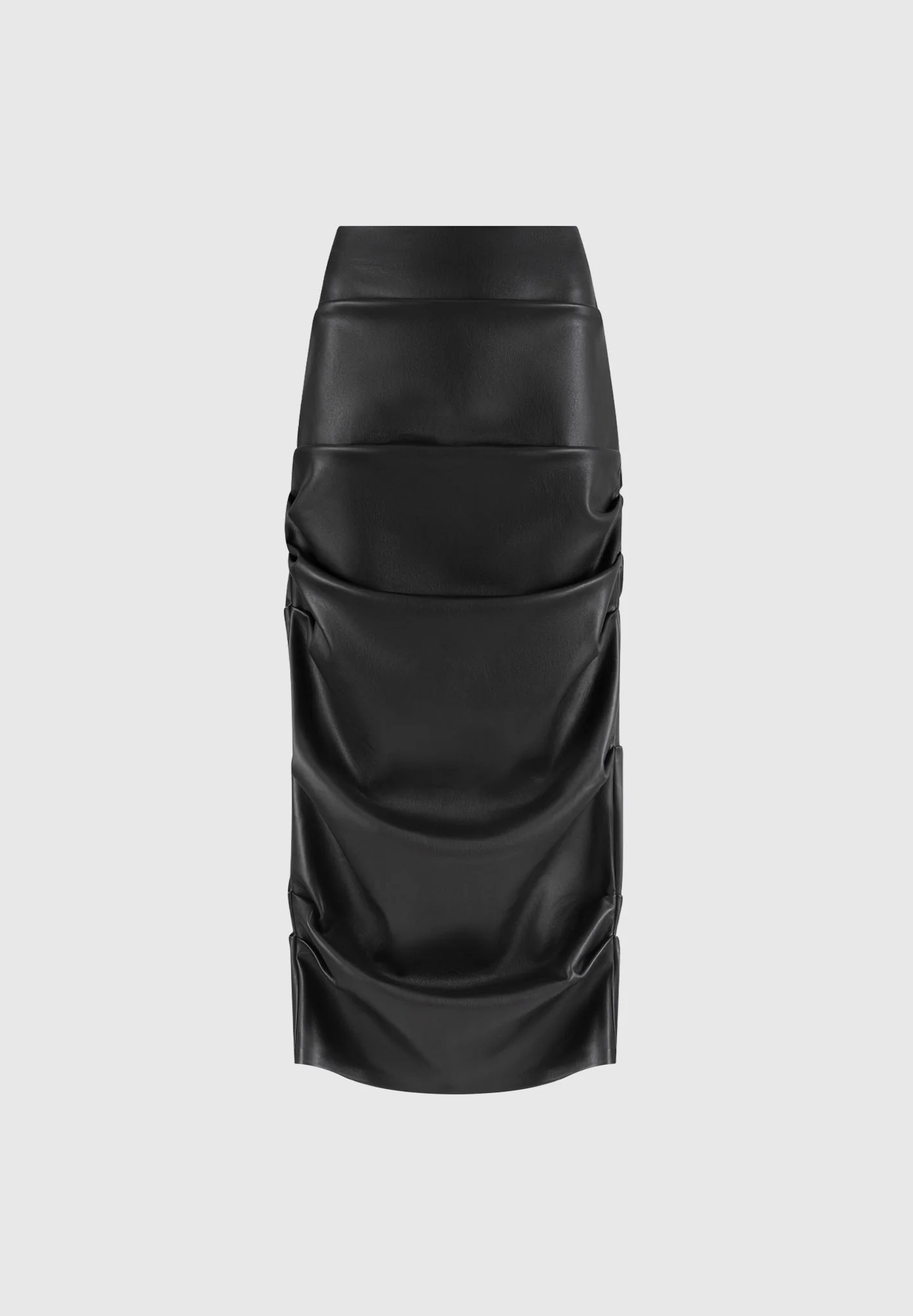 Tacked Leather Midaxi Skirt - Black - Image 5