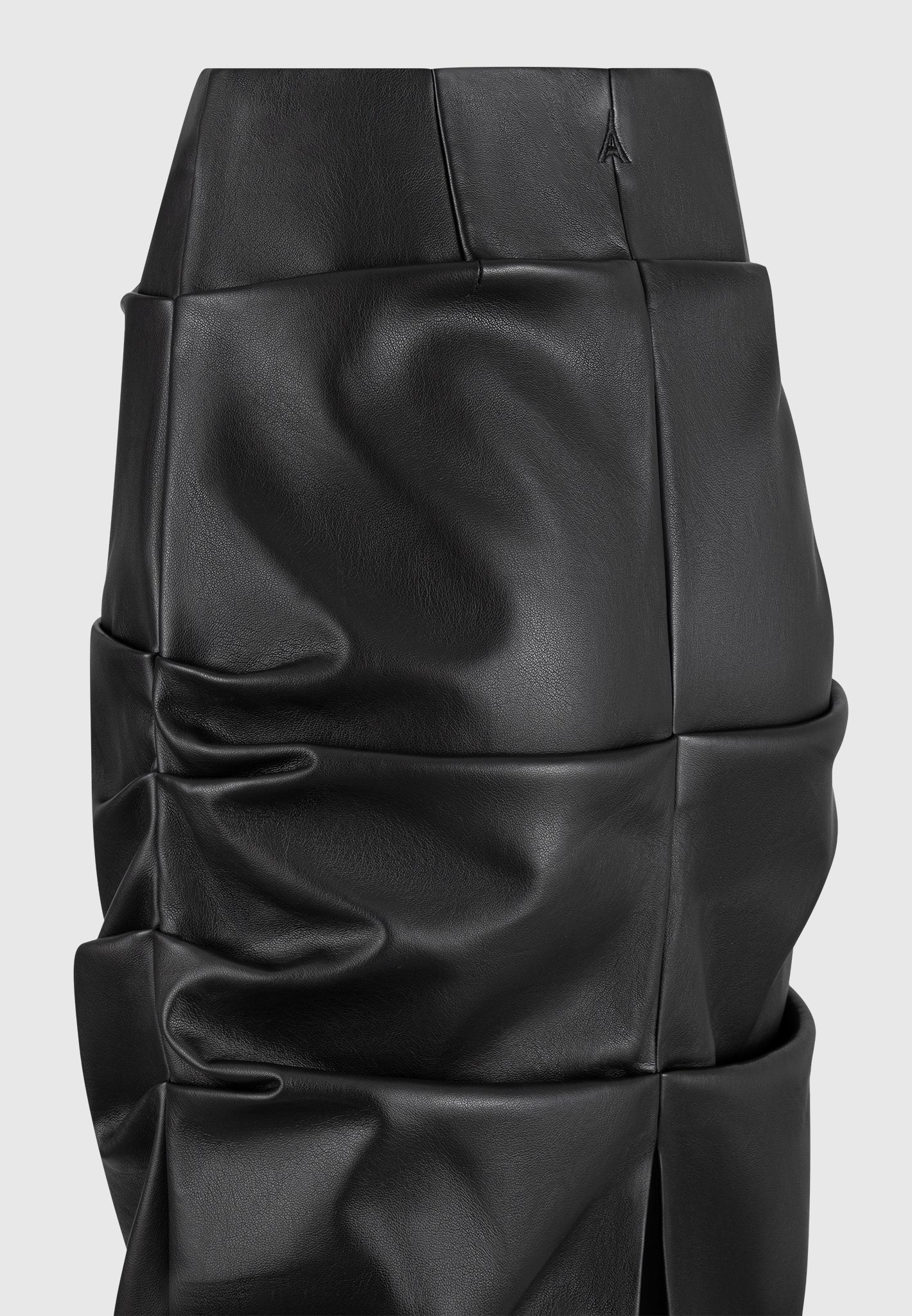 Tacked Leather Midaxi Skirt - Black - Image 6