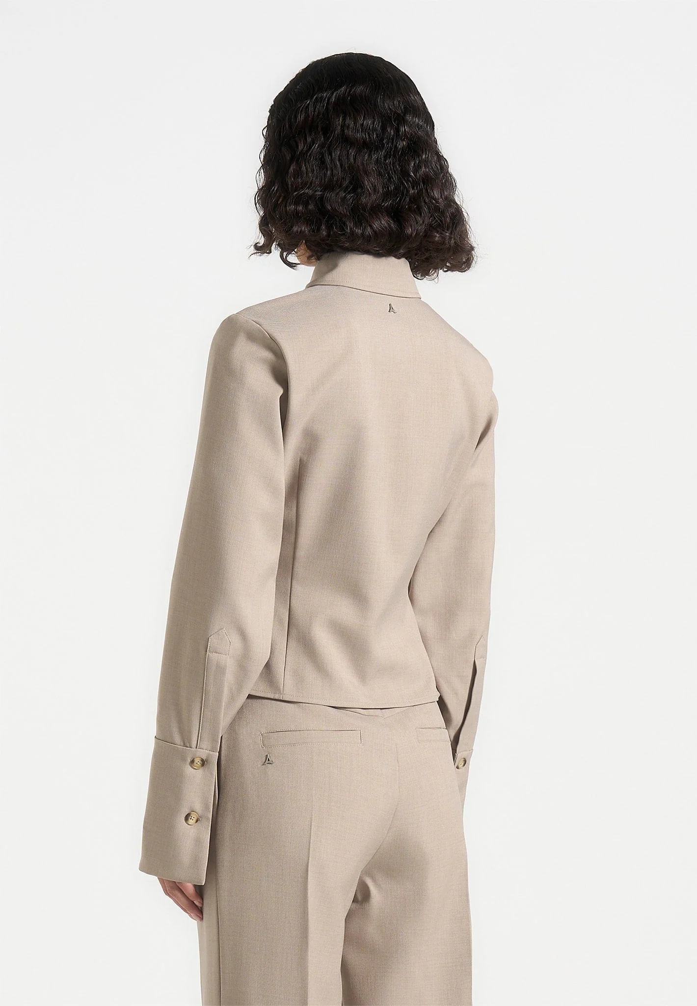 Sonia - Tailored Angled Shirt - Taupe - Image 3