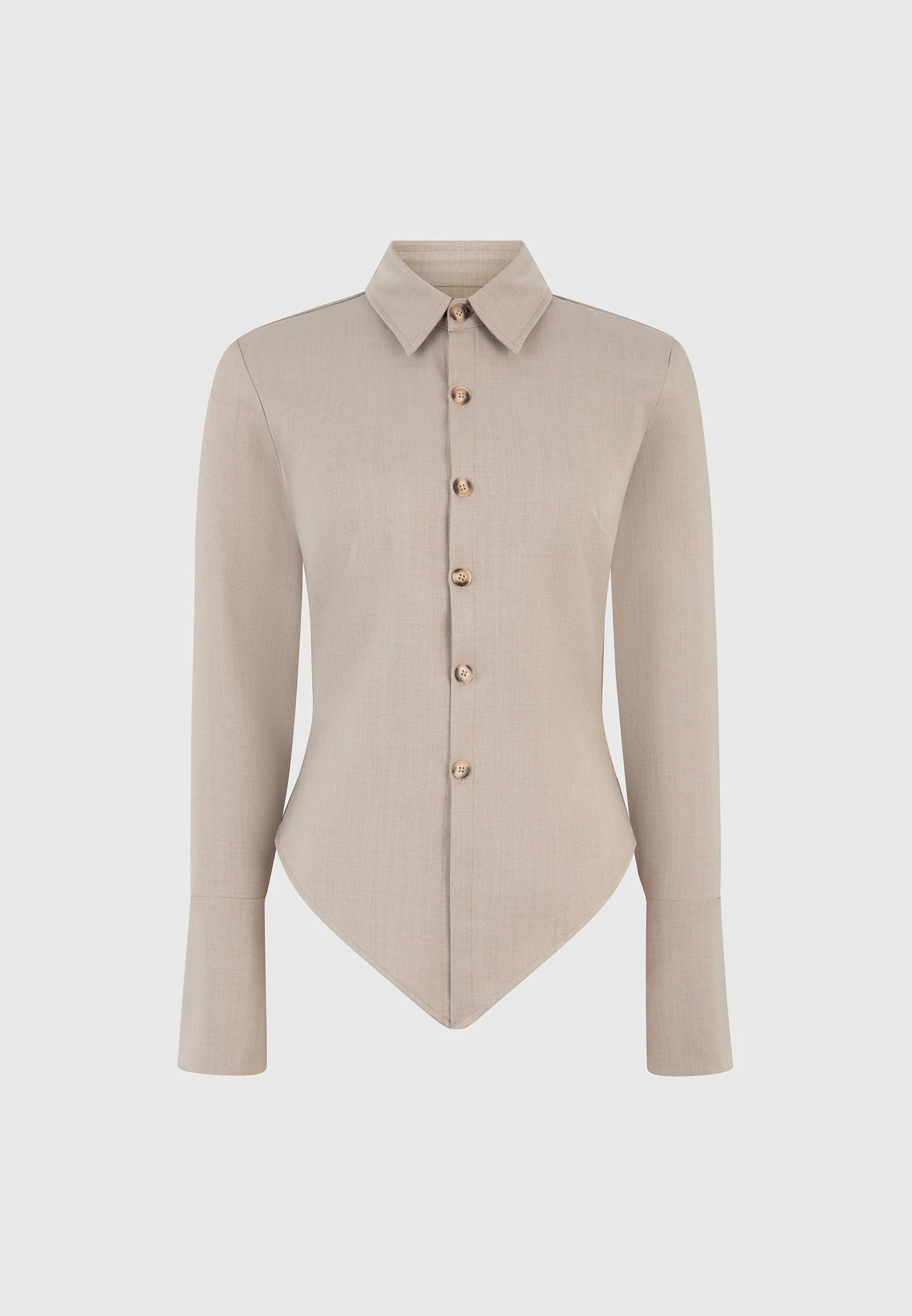 Sonia - Tailored Angled Shirt - Taupe - Image 5