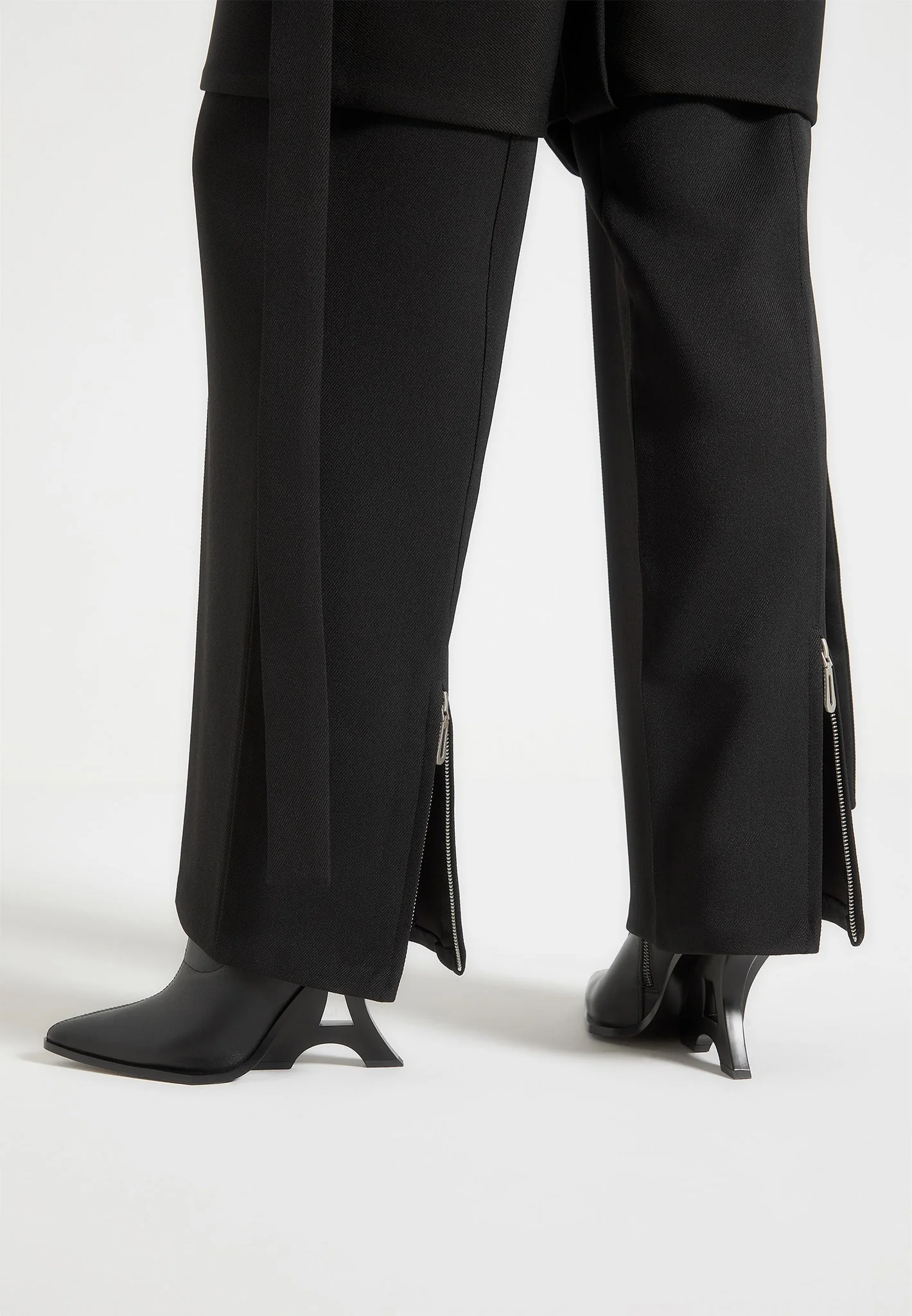Isabelle - Tailored Belted Strap Detail Trousers - Black - Image 2