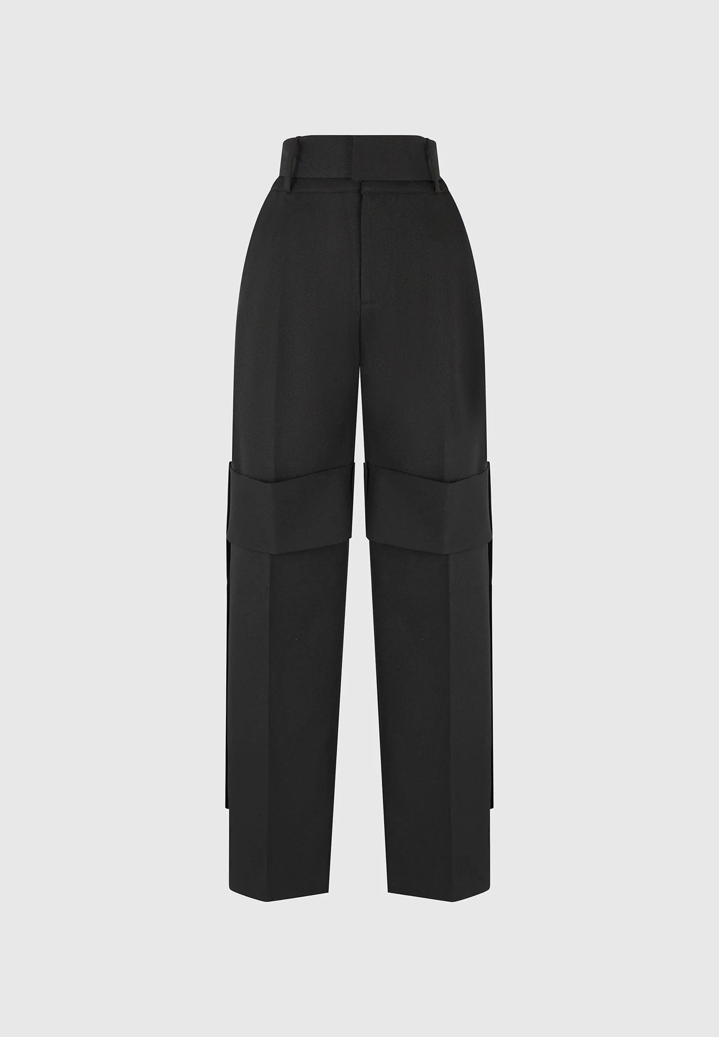 Isabelle - Tailored Belted Strap Detail Trousers - Black - Image 7