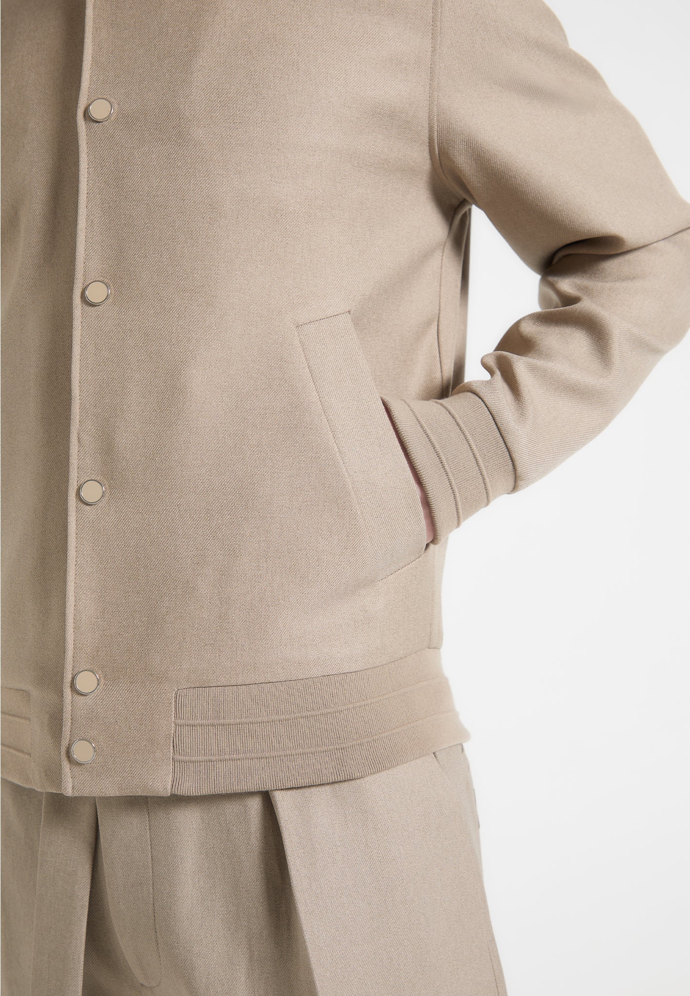 Savin - Tailored Bomber Jacket - Beige - Image 3