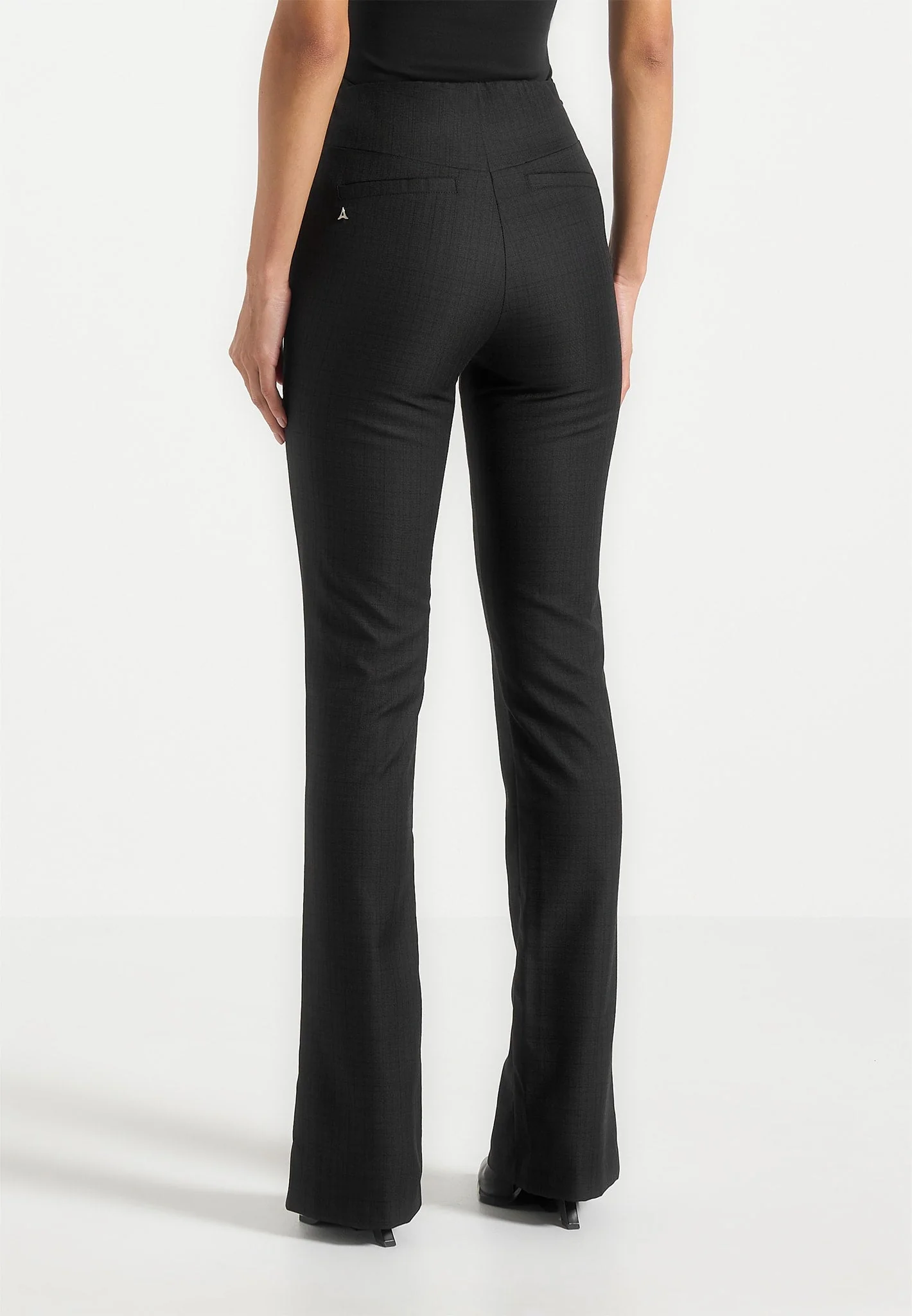 Therese - Tailored Button Detail Trousers - Black - Image 5