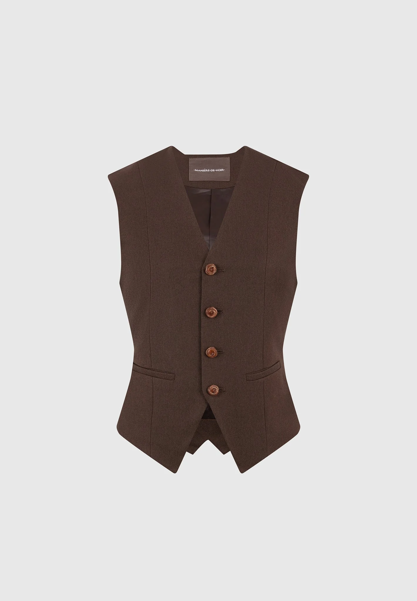 Christine - Tailored Cinch Waistcoat - Brown - Image 6