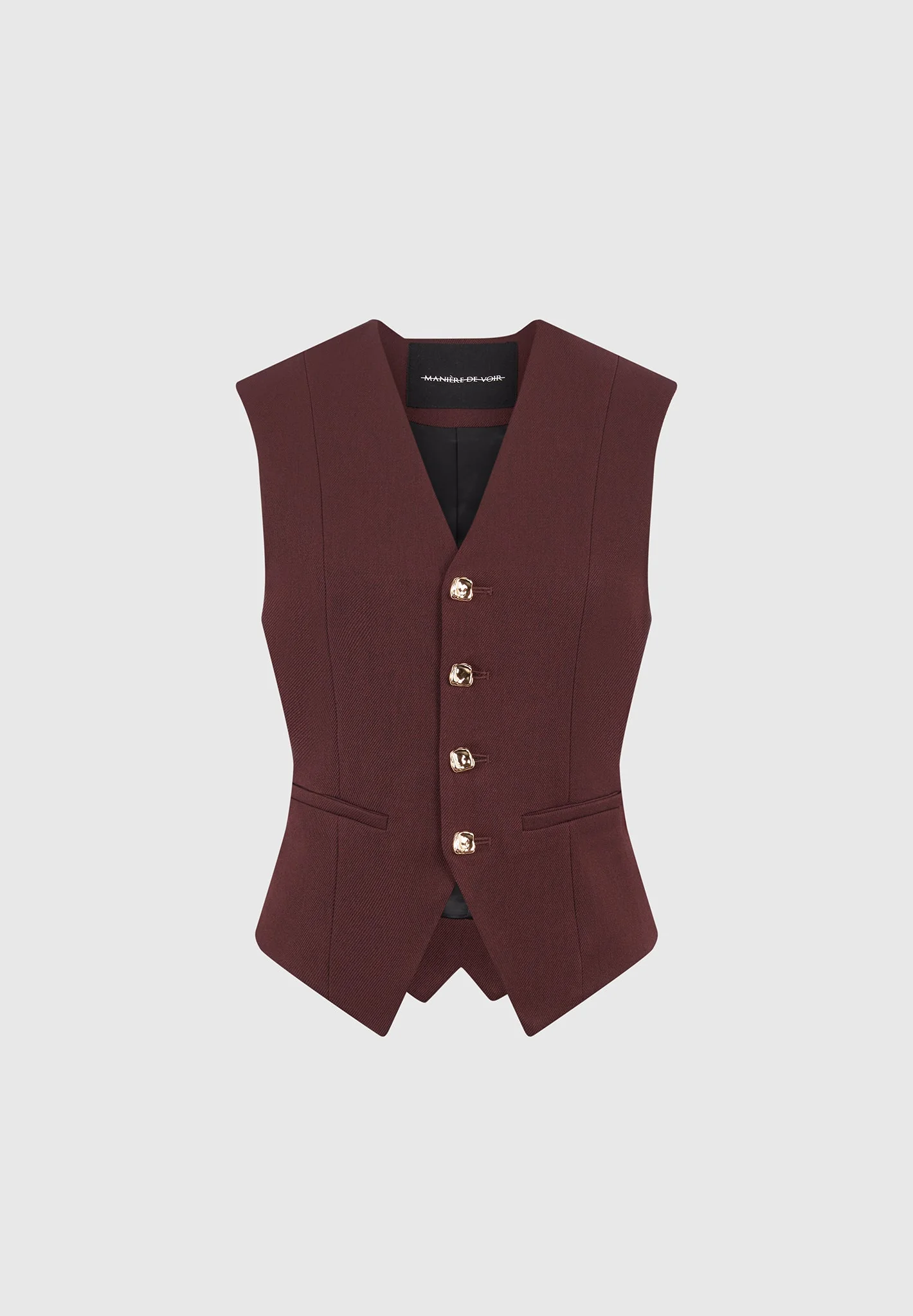 Christine - Tailored Cinch Waistcoat - Wine Red - Image 7