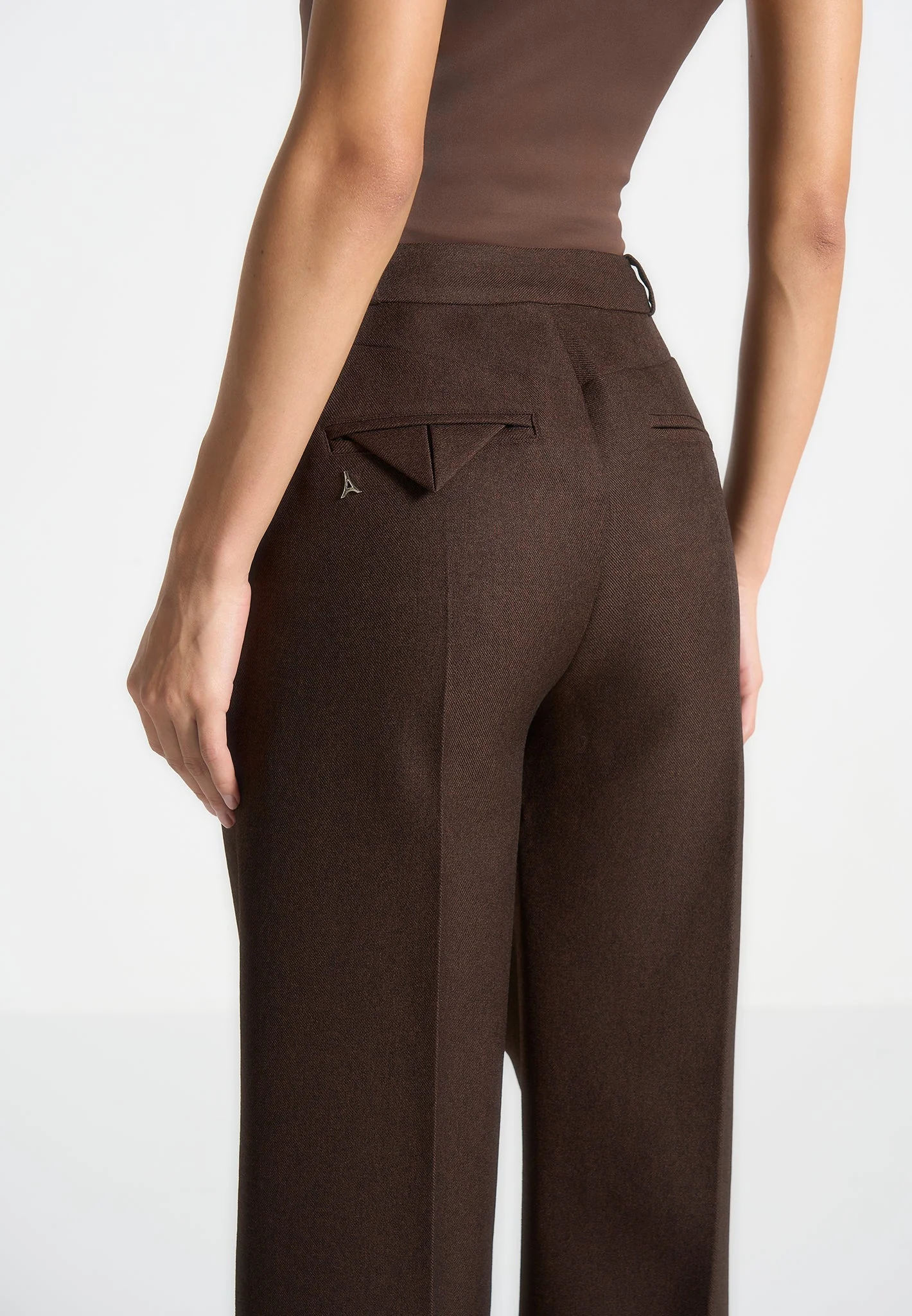 Julie - Tailored Twin Pleat Trousers - Brown - Image 5
