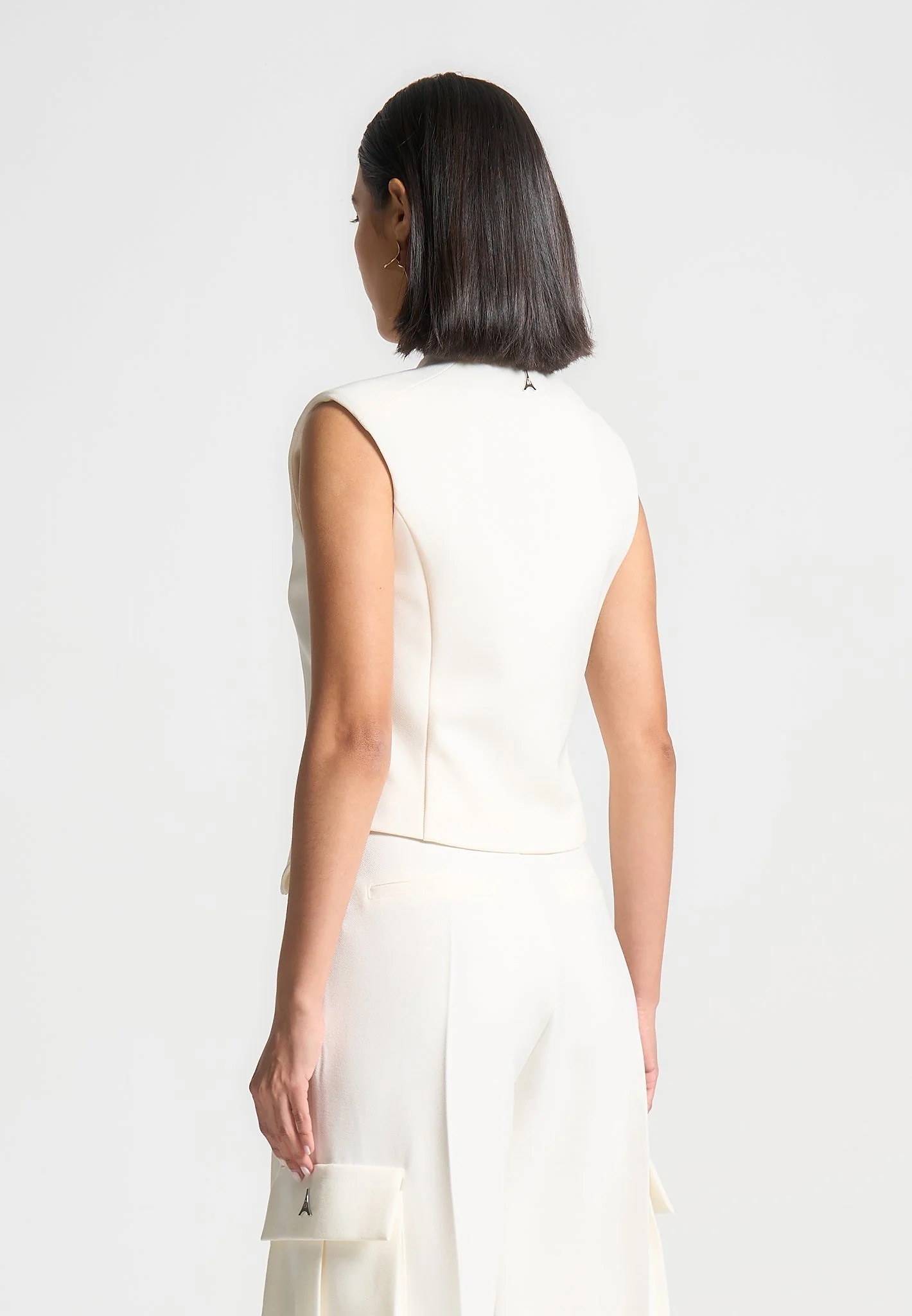 Laurence - Tailored Wrap Waistcoat - Cream - Image 4