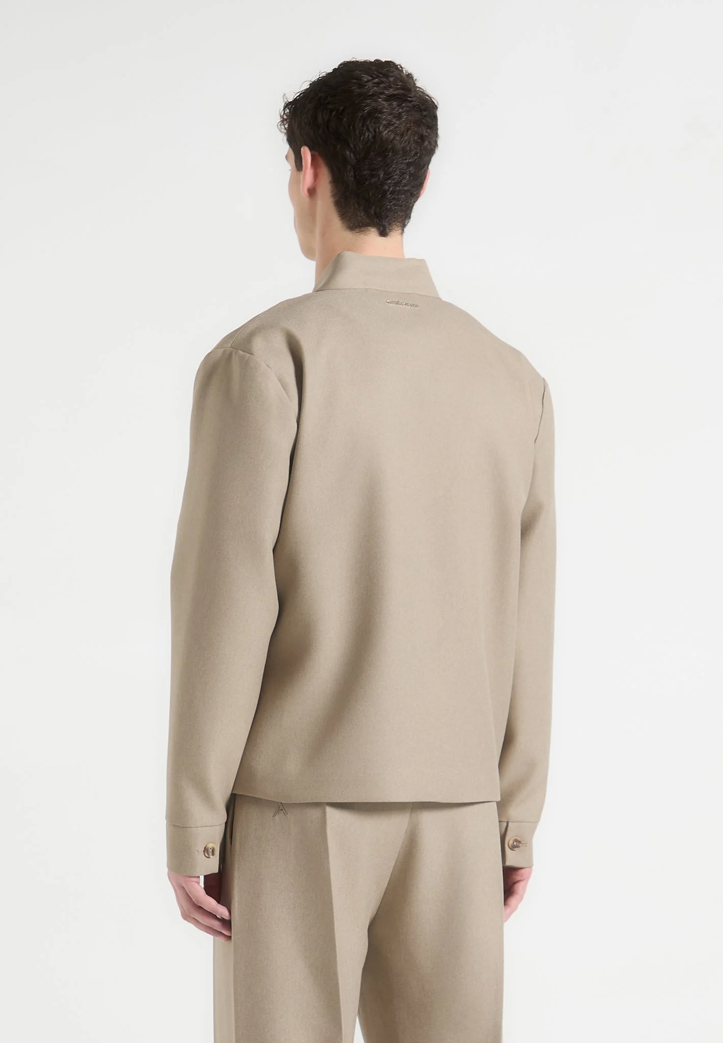Robin - Textured Kimono Wrap Jacket - Beige - Image 4