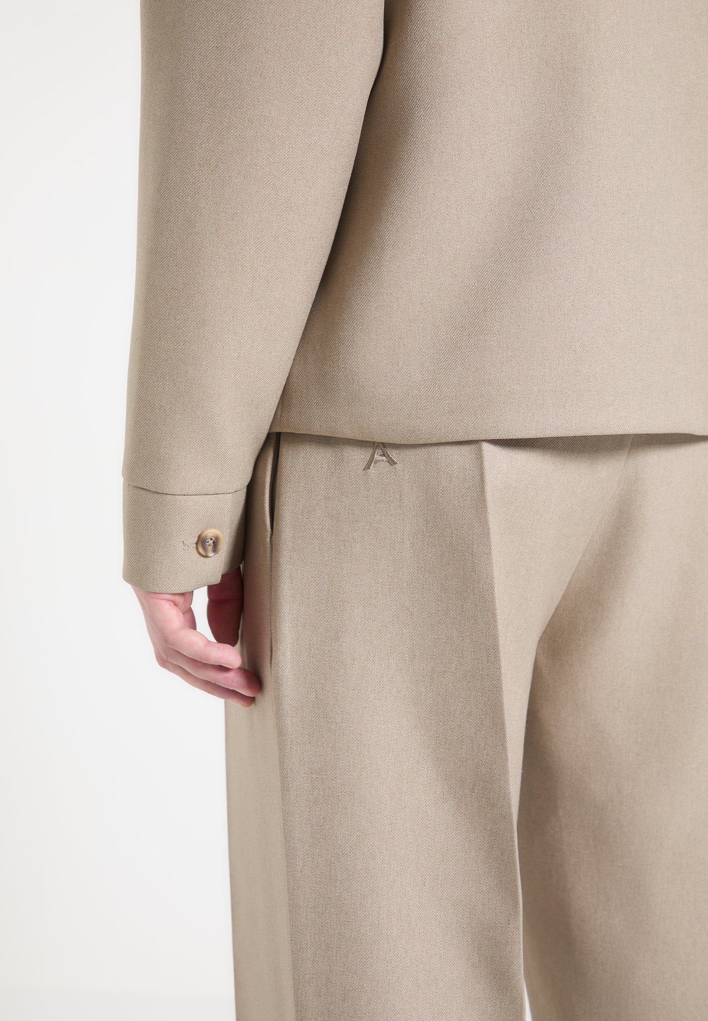 Robin - Textured Kimono Wrap Jacket - Beige - Image 5