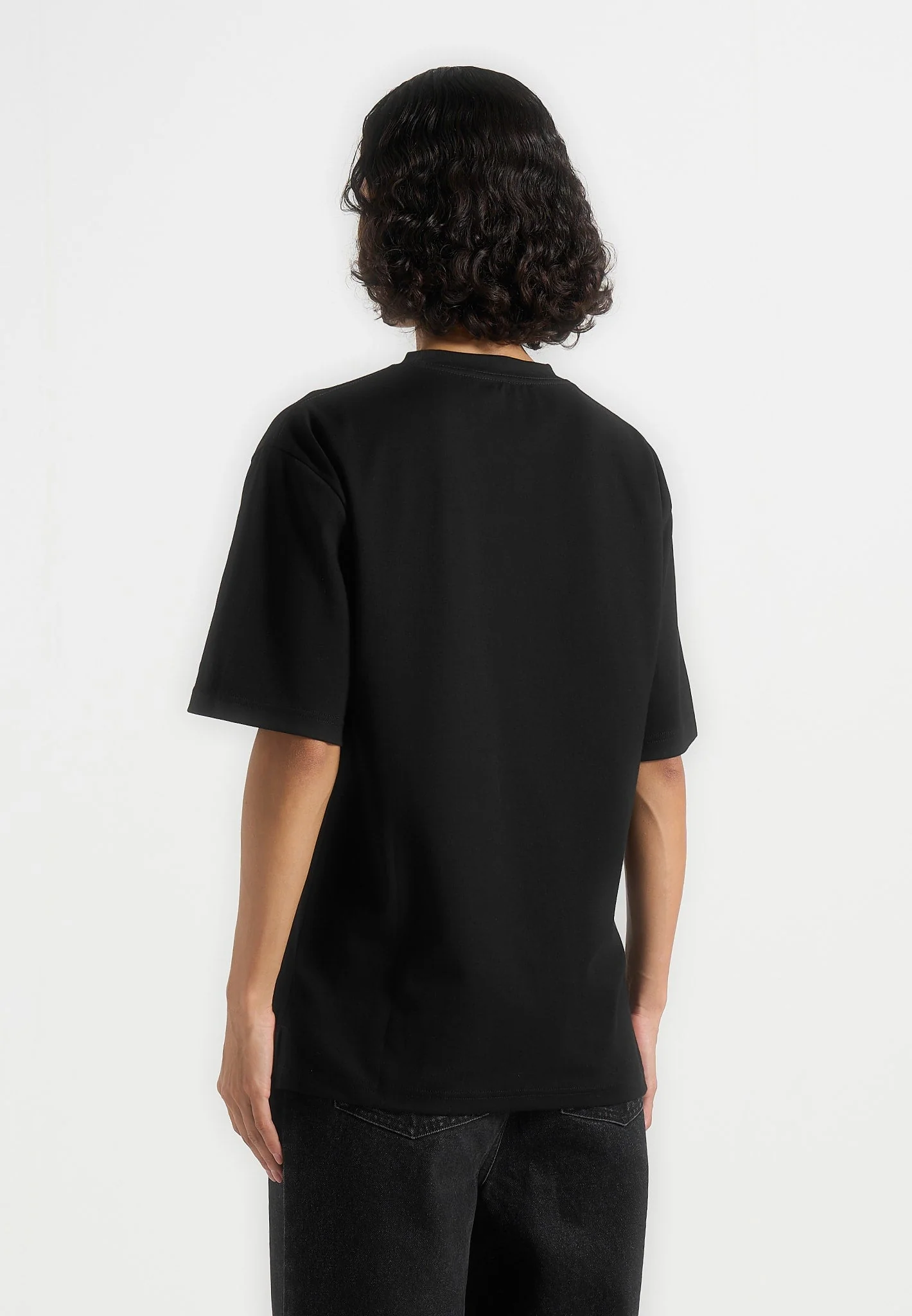 TS001 - Unisex Signature Relaxed Fit Cotton T-Shirt - Black - Image 8