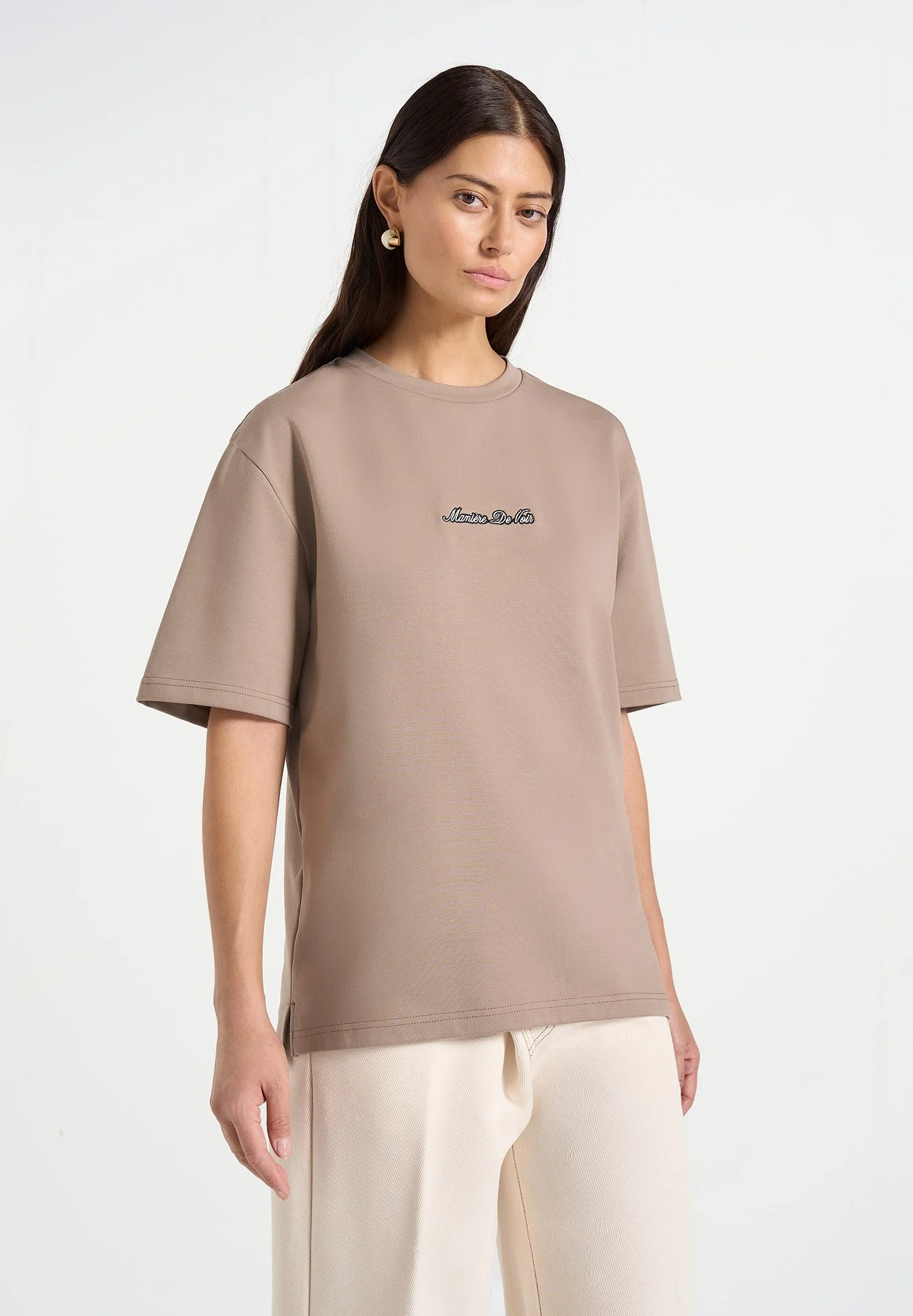 TS001 - Unisex Signature Relaxed Fit Cotton T-Shirt - Taupe
