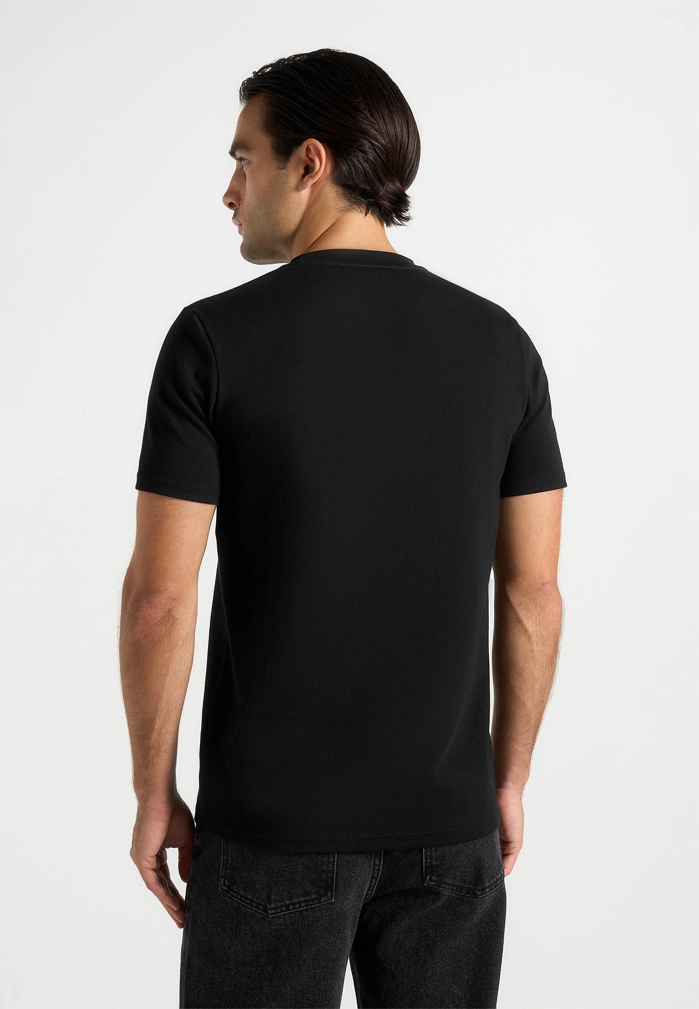 TS002 - Regular Fit Cotton T-Shirt - Black - Image 5