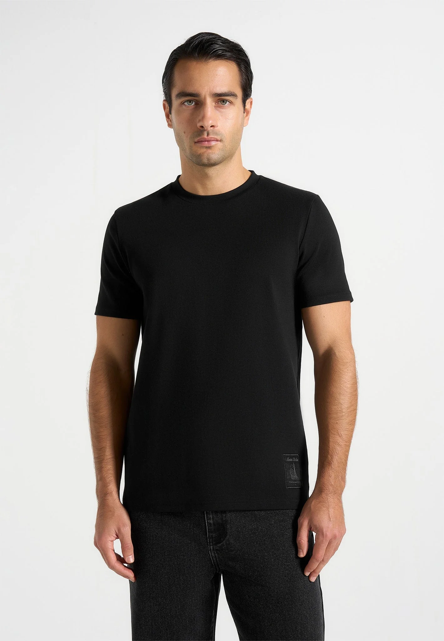 TS002 - Regular Fit Cotton T-Shirt - Black - Image 6