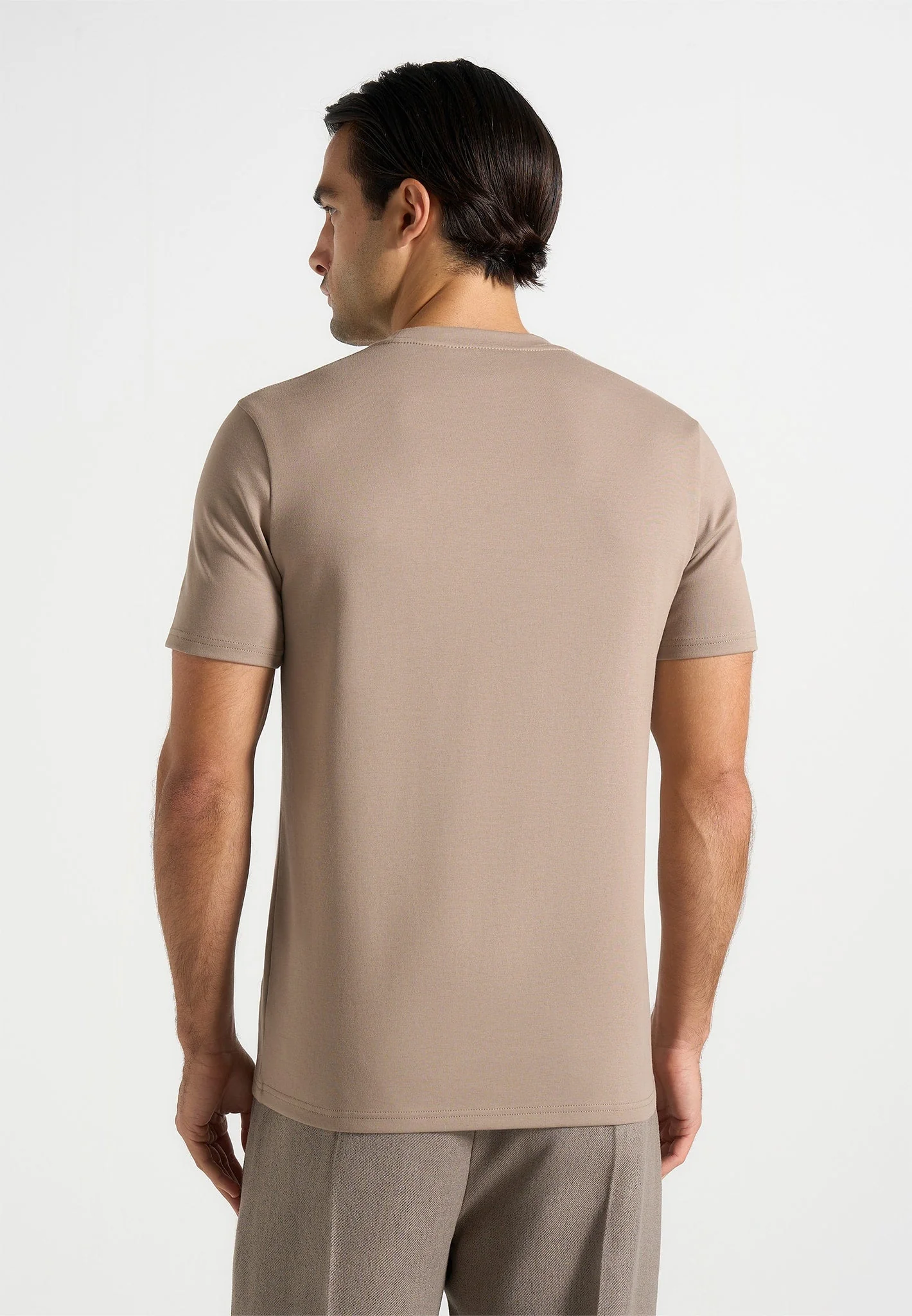 TS002 - Regular Fit Cotton T-Shirt - Taupe - Image 5