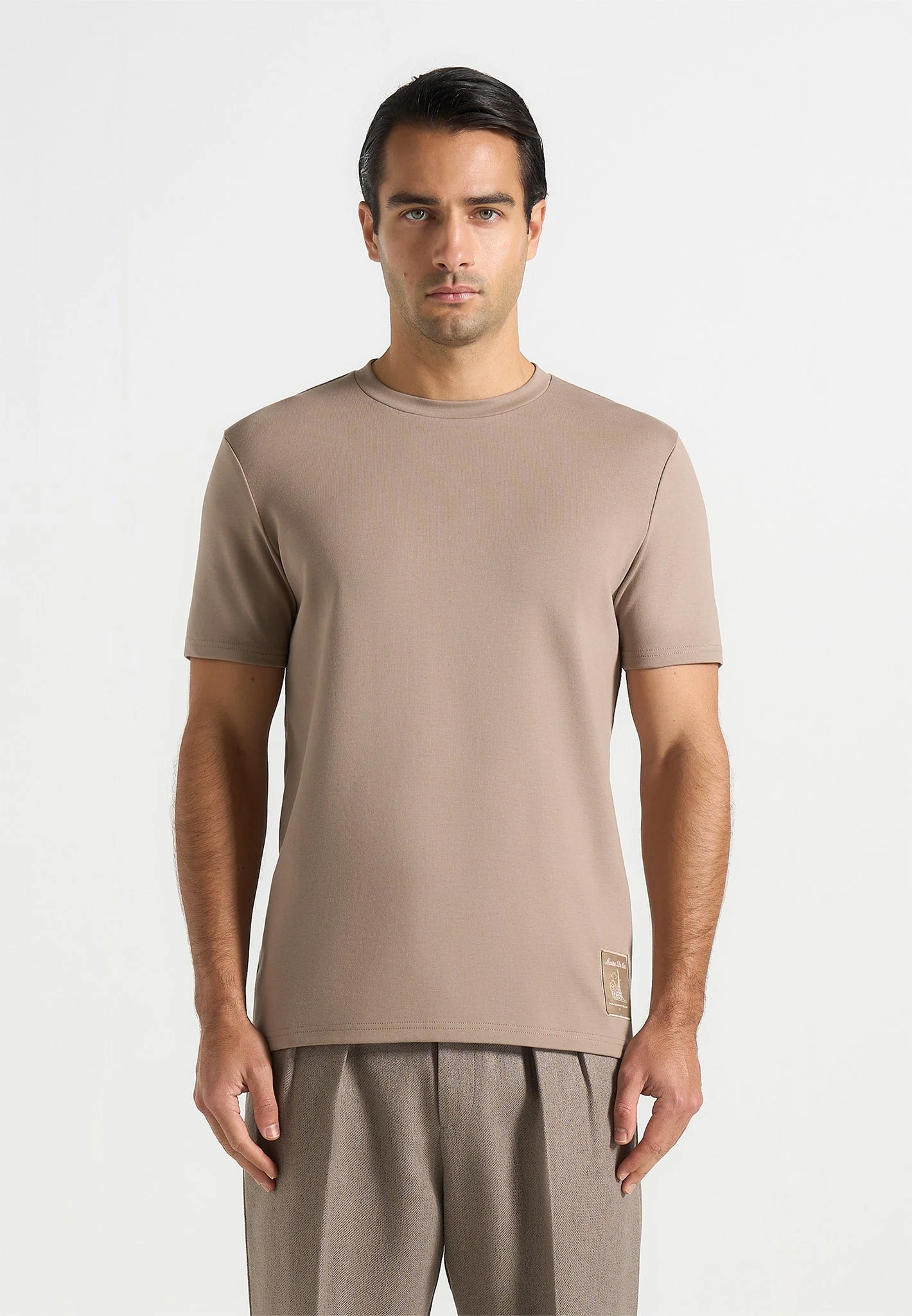 TS002 - Regular Fit Cotton T-Shirt - Taupe - Image 6