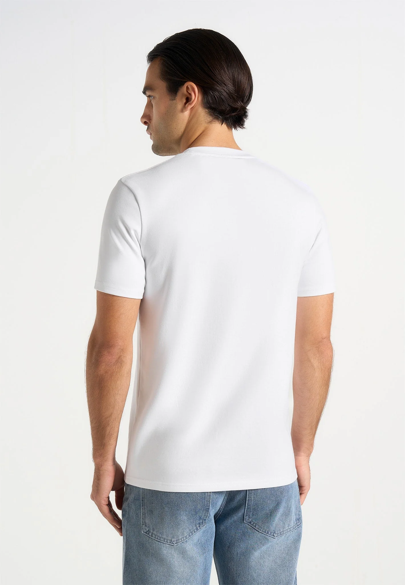 TS002 - Regular Fit Cotton T-Shirt - White - Image 4