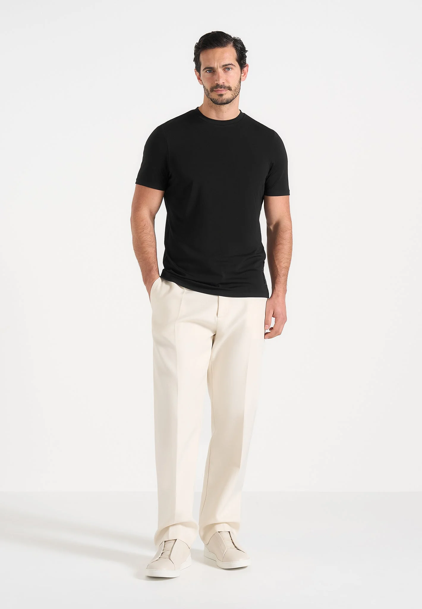 TS003 - Fitted Luxe T-Shirt - Black - Image 2
