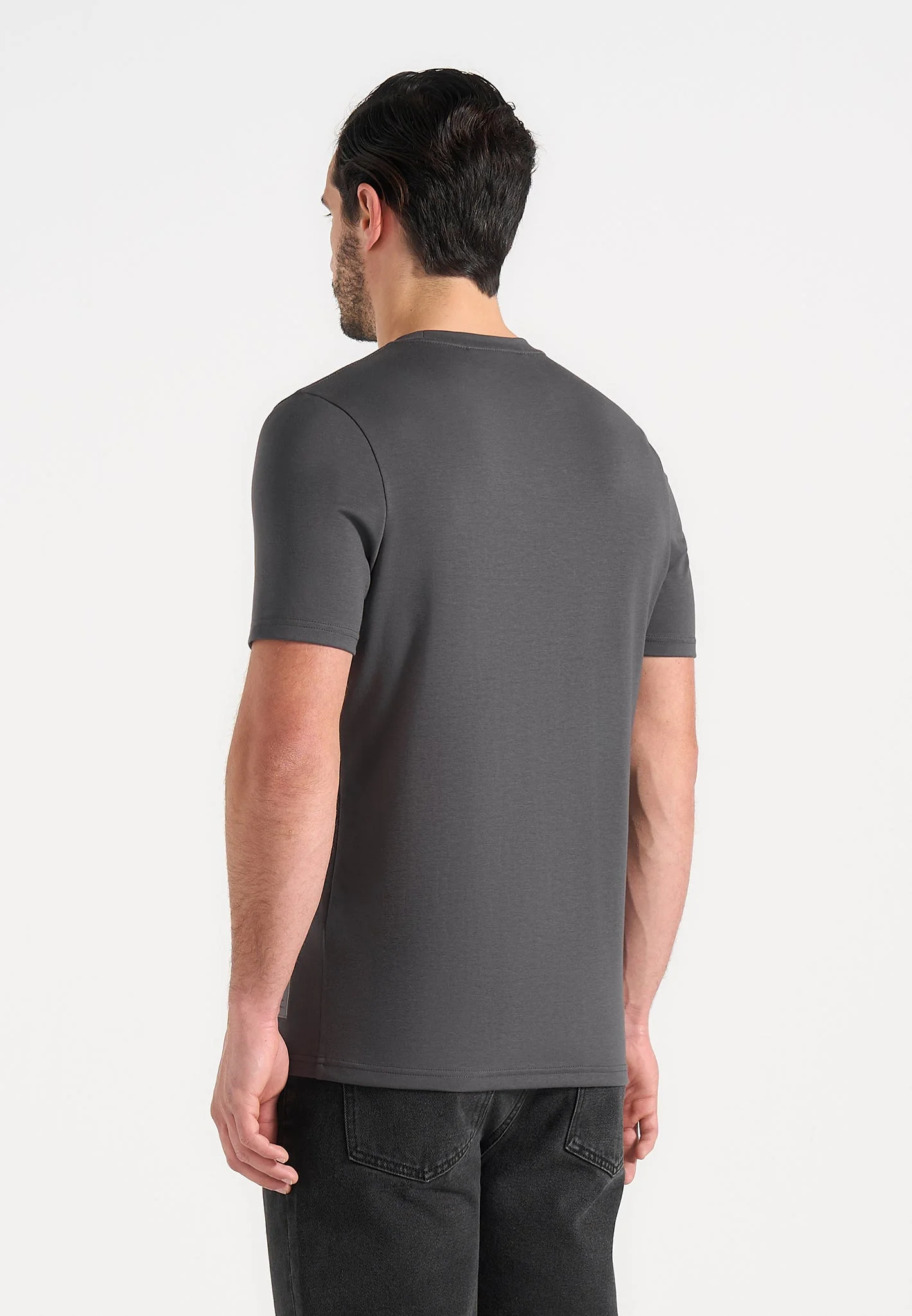 TS003 - Fitted Luxe T-Shirt - Charcoal Grey - Image 3