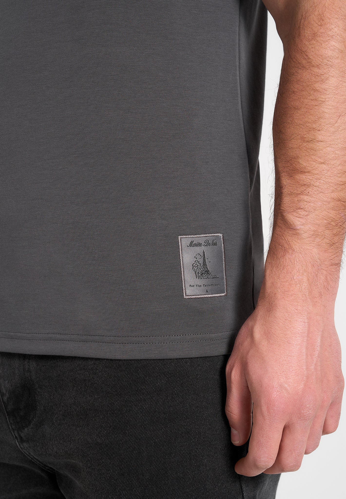 TS003 - Fitted Luxe T-Shirt - Charcoal Grey - Image 4