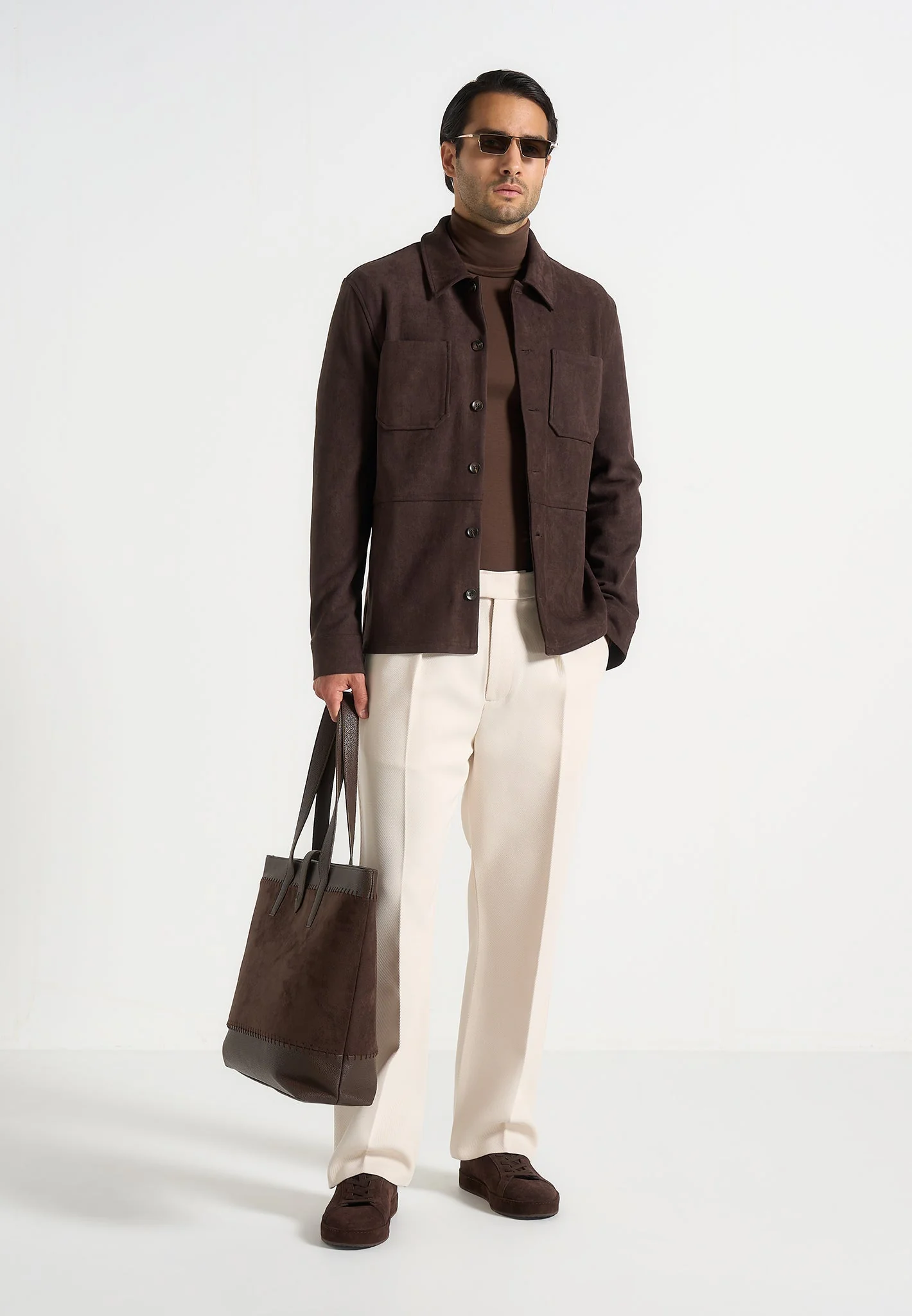 TS006 - Long Sleeve Roll Neck Top - Brown - Image 3