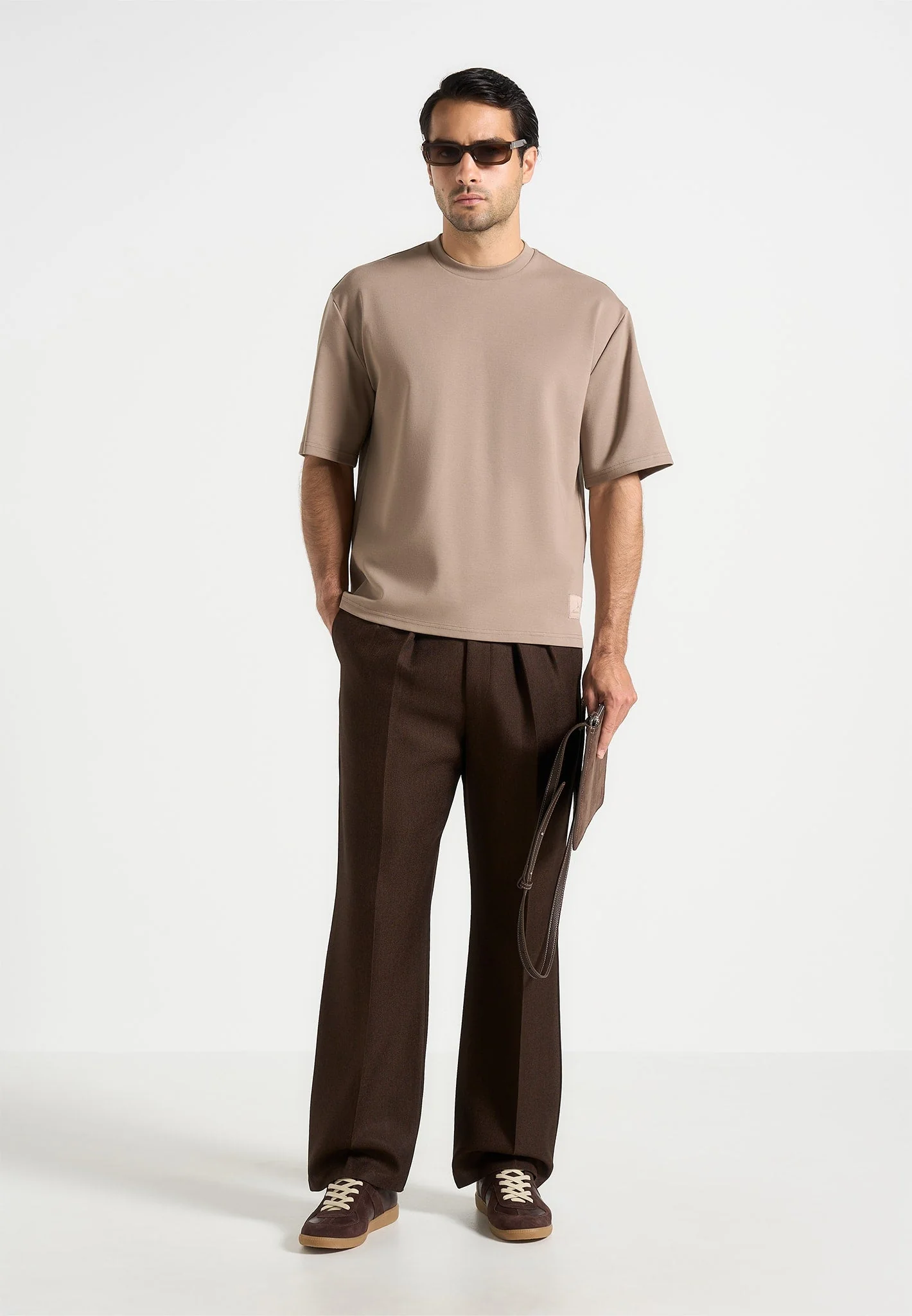 TS007 - Relaxed Fit Cotton T-Shirt - Taupe - Image 3