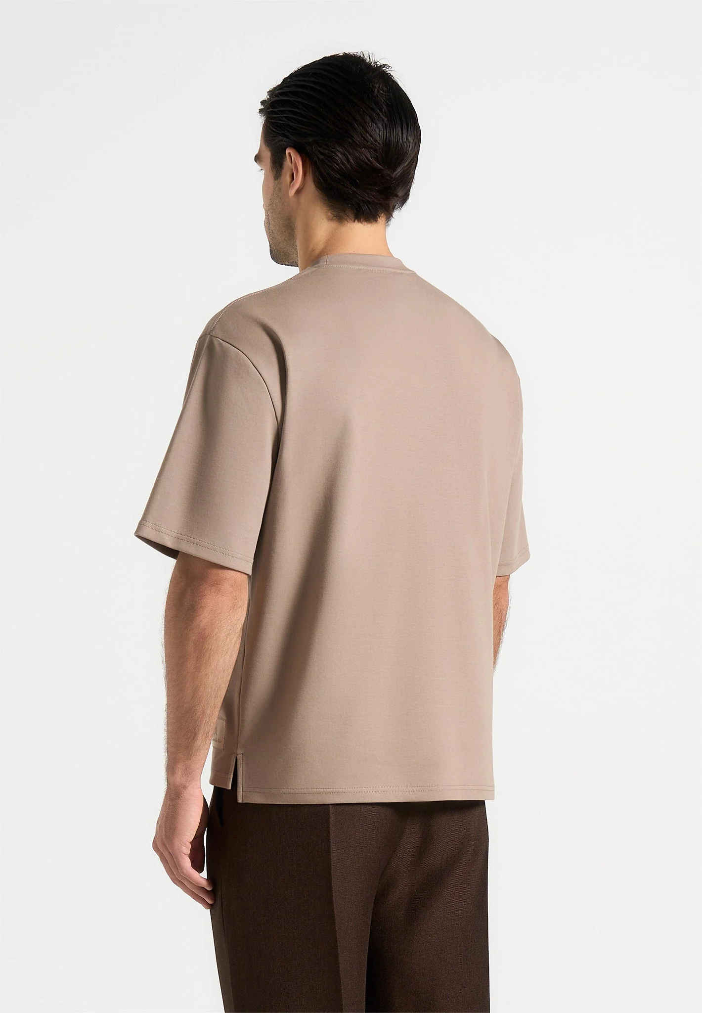 TS007 - Relaxed Fit Cotton T-Shirt - Taupe - Image 4