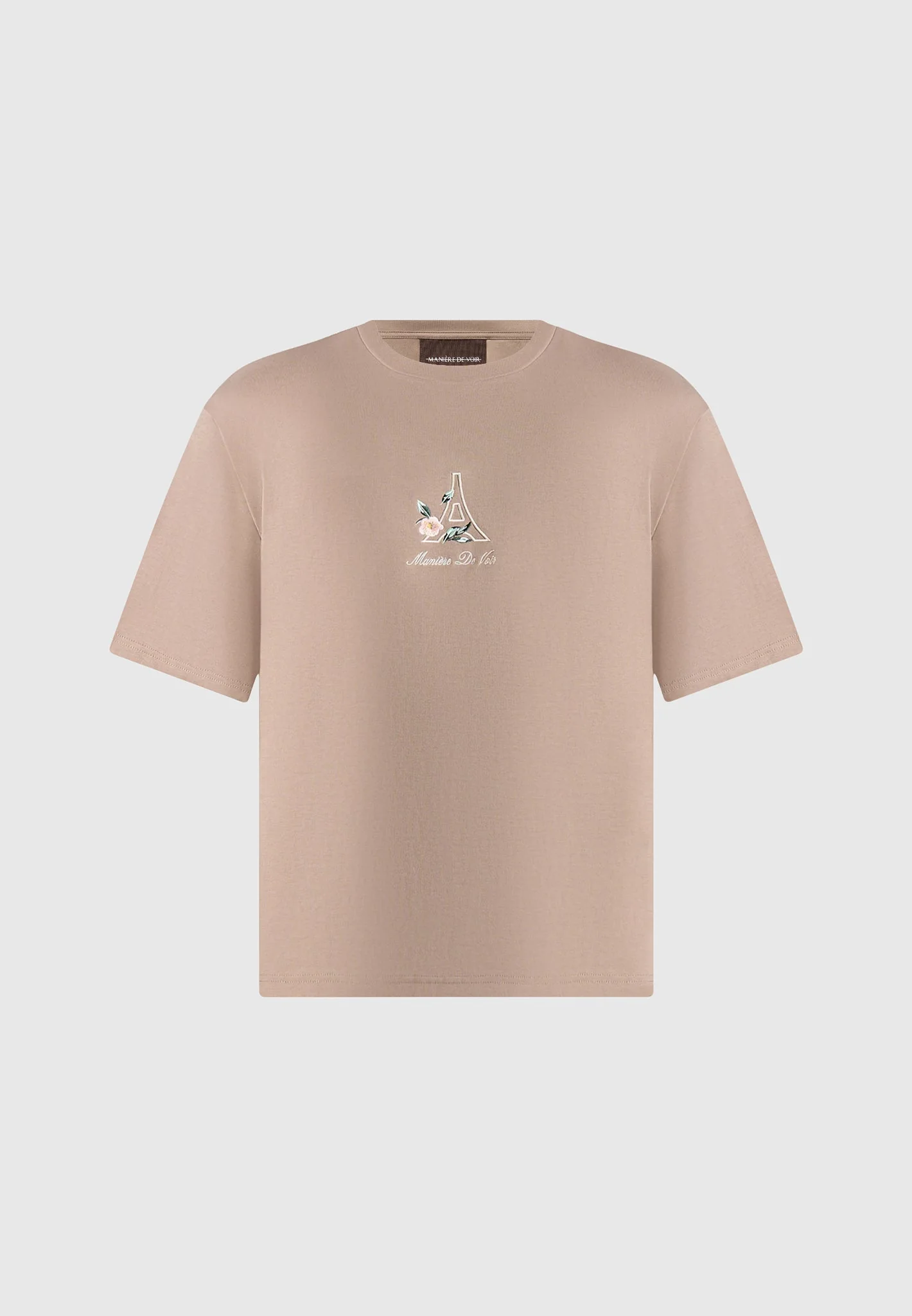 TS008 - Unisex Floral Eiffel Cotton T-Shirt - Taupe - Image 8
