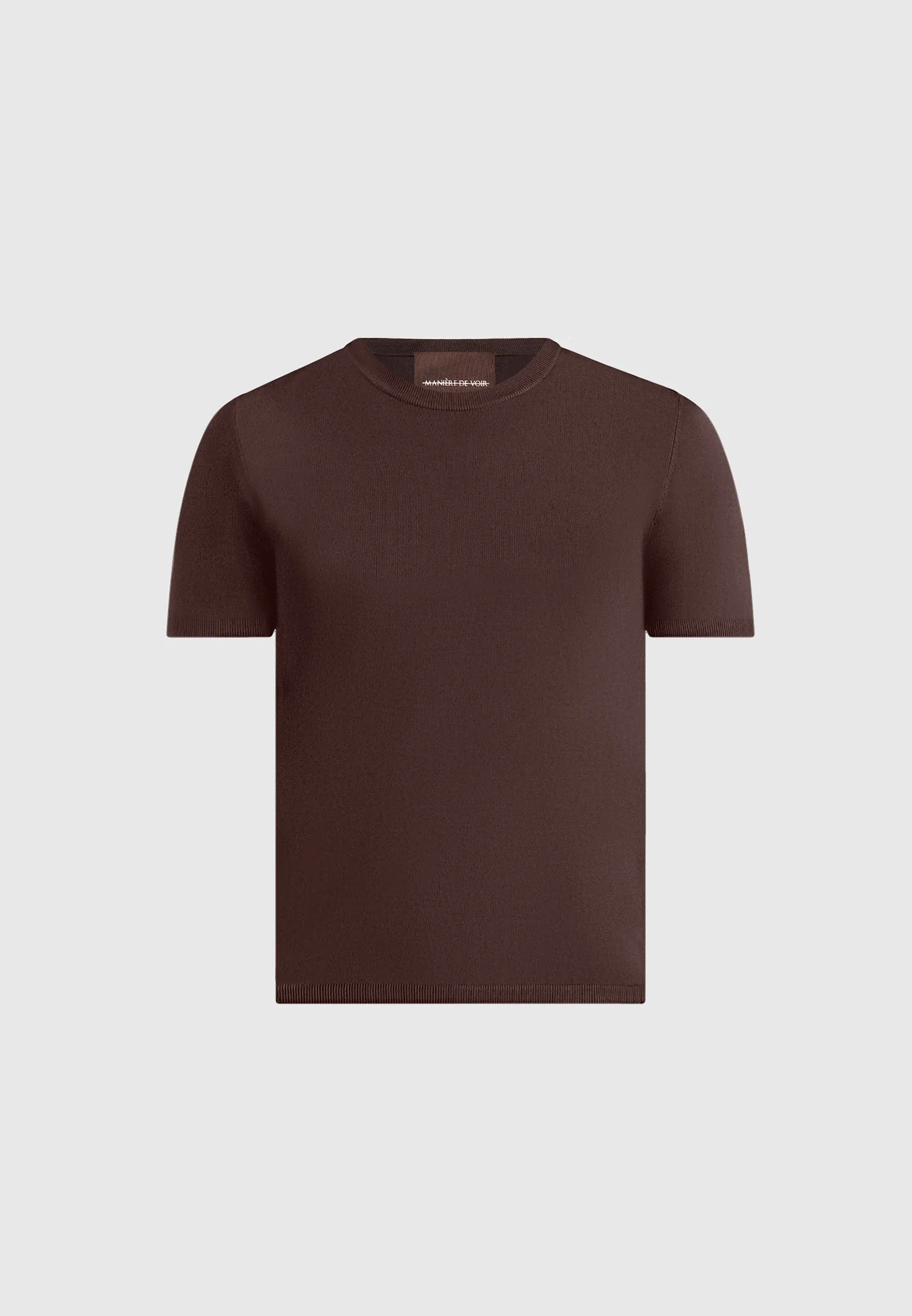 TS010 - Luxe Knitted T-Shirt - Brown - Image 5