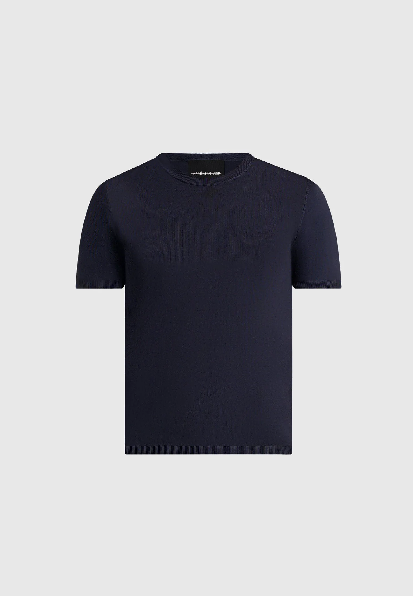 TS010 - Luxe Knitted T-Shirt - Navy - Image 5