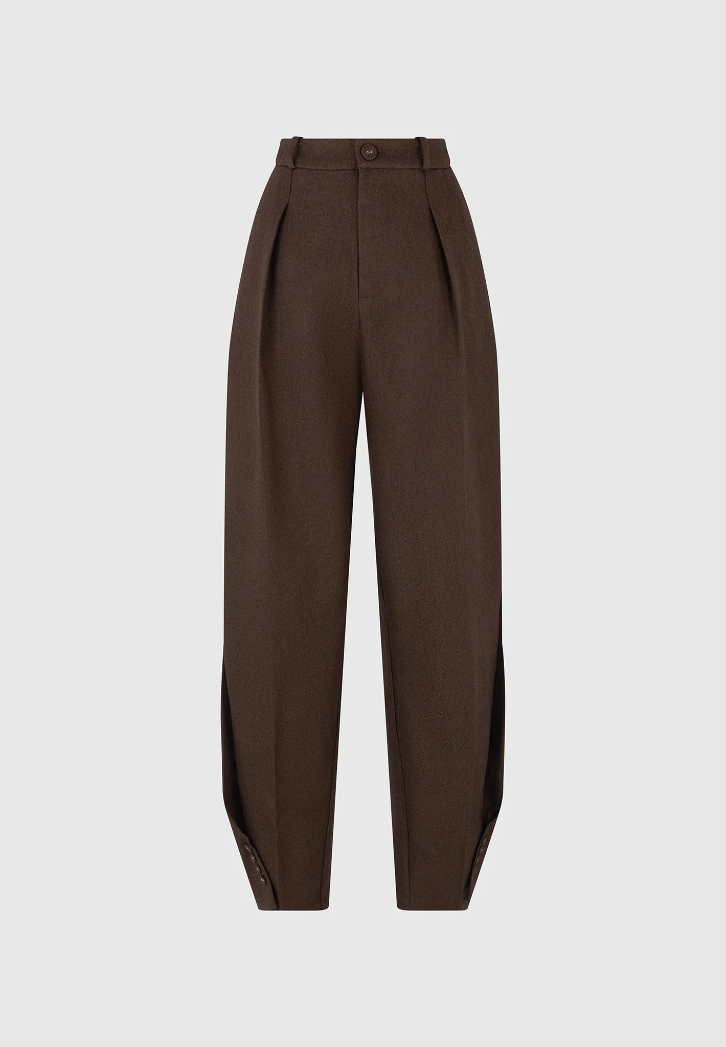 Sophie - Twist Leg Tailored Trousers - Brown - Image 8