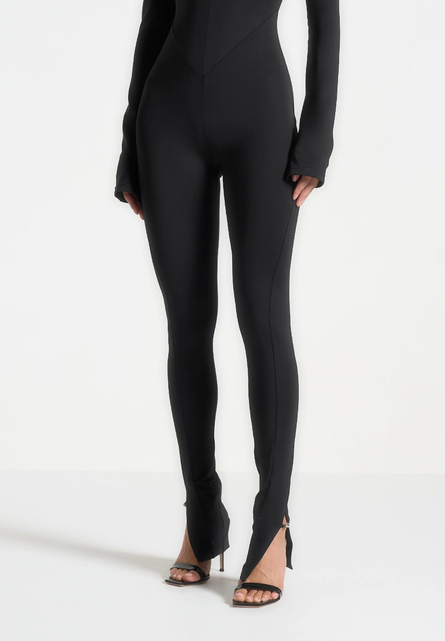 Twisted Bust Off Shoulder Jumpsuit - Black - Image 7