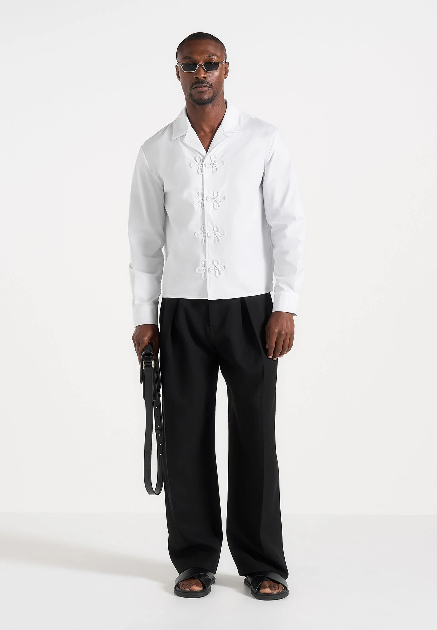 Valen - Applique Detail Long Sleeve Shirt - White - Image 2