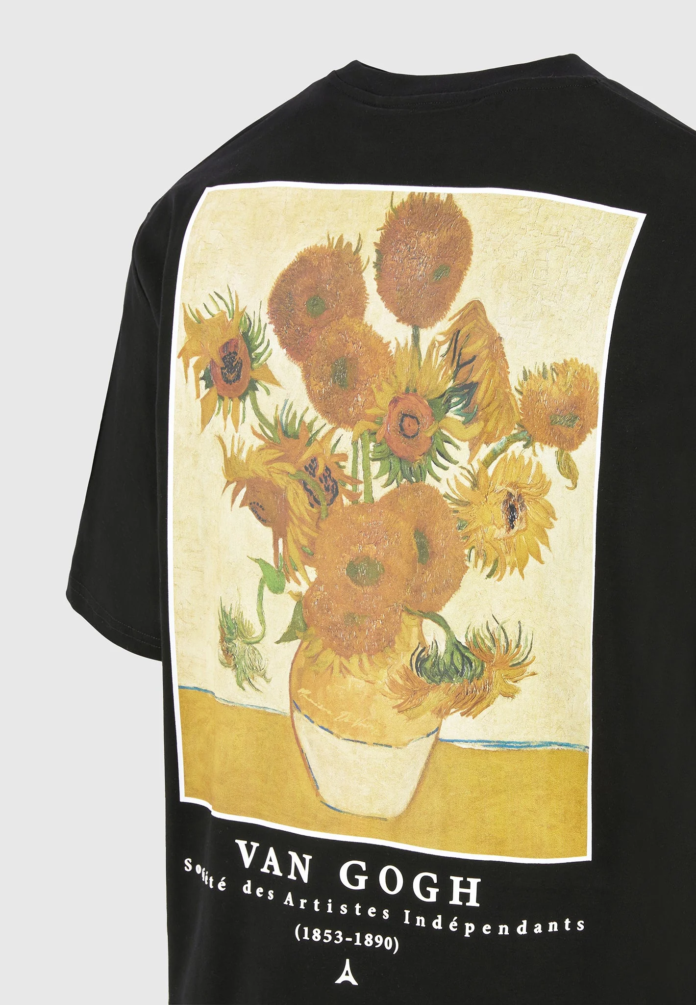 Sunflowers - Van Gogh Cotton T-Shirt - Black - Image 7