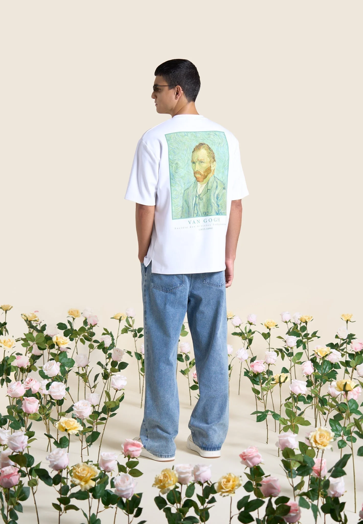 Self Portrait - Van Gogh Cotton T-Shirt - White - Image 4