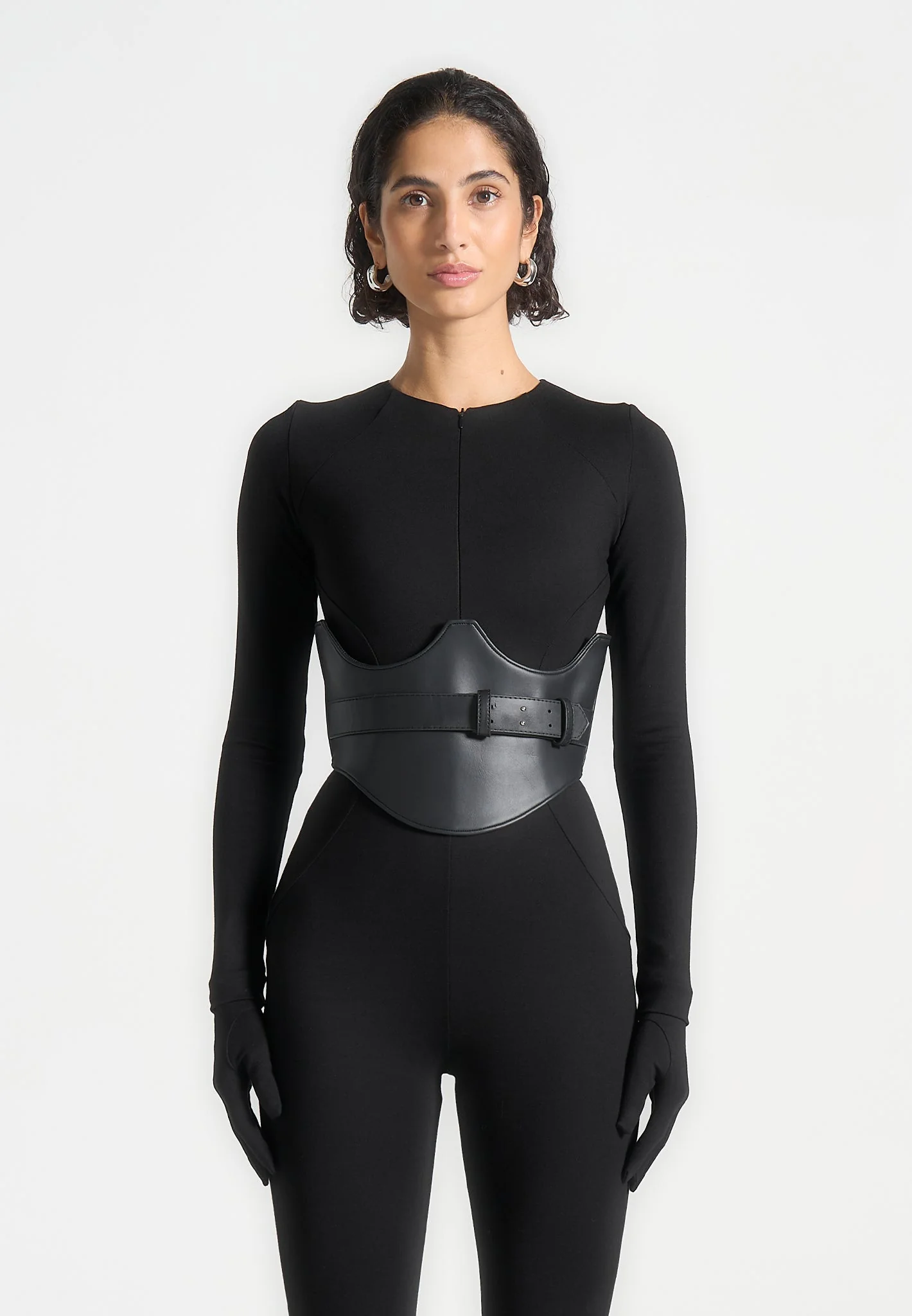 Leather Corset Belt - Black - Image 5