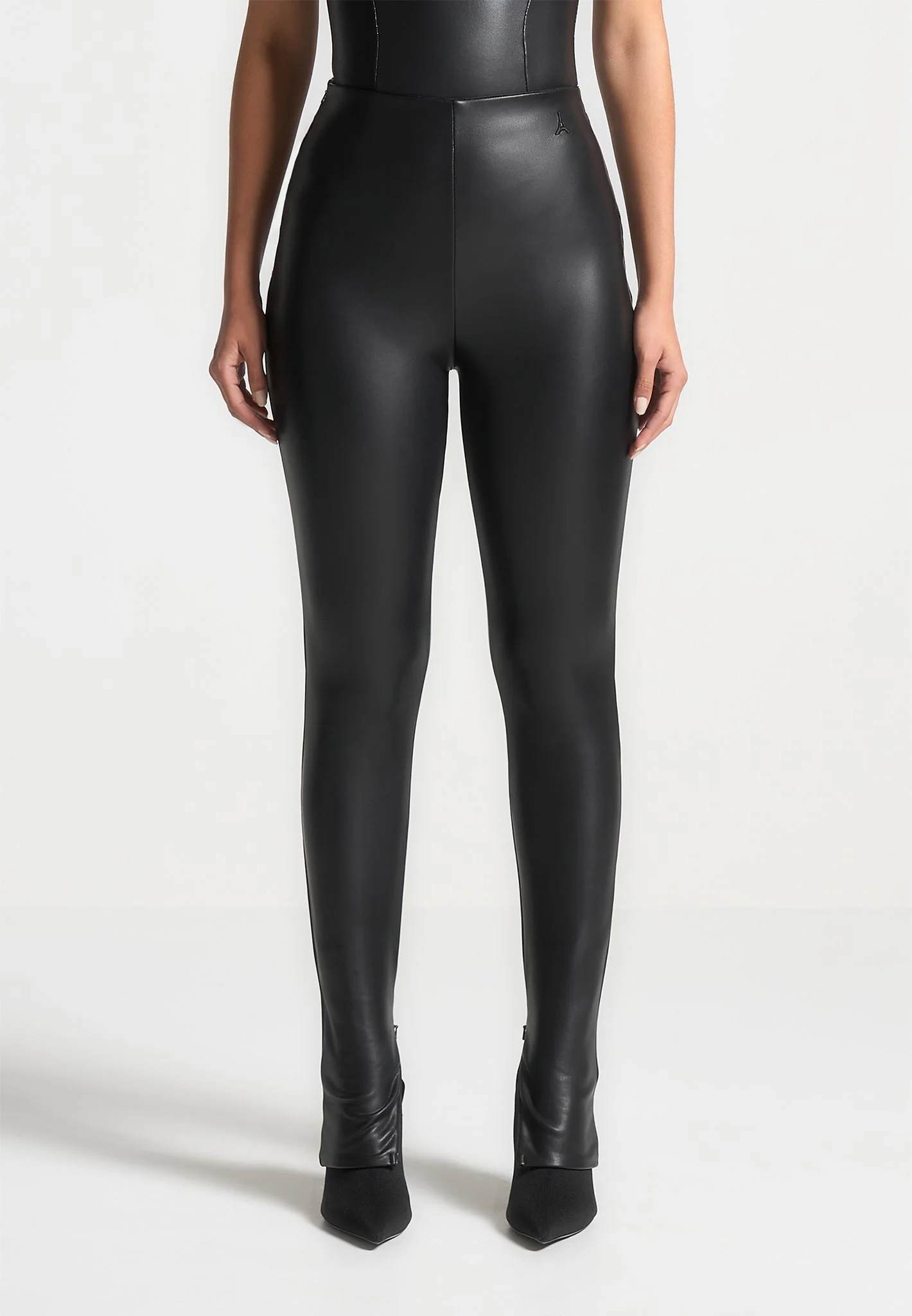 Leather Leggings  - Black - Image 4