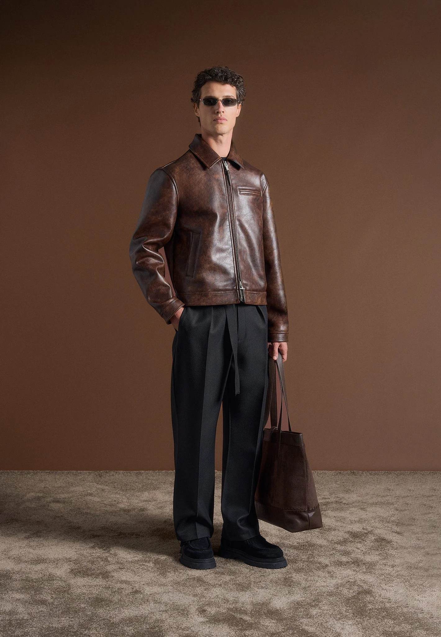 Laurent - Vintage Leather Jacket - Brown - Image 6