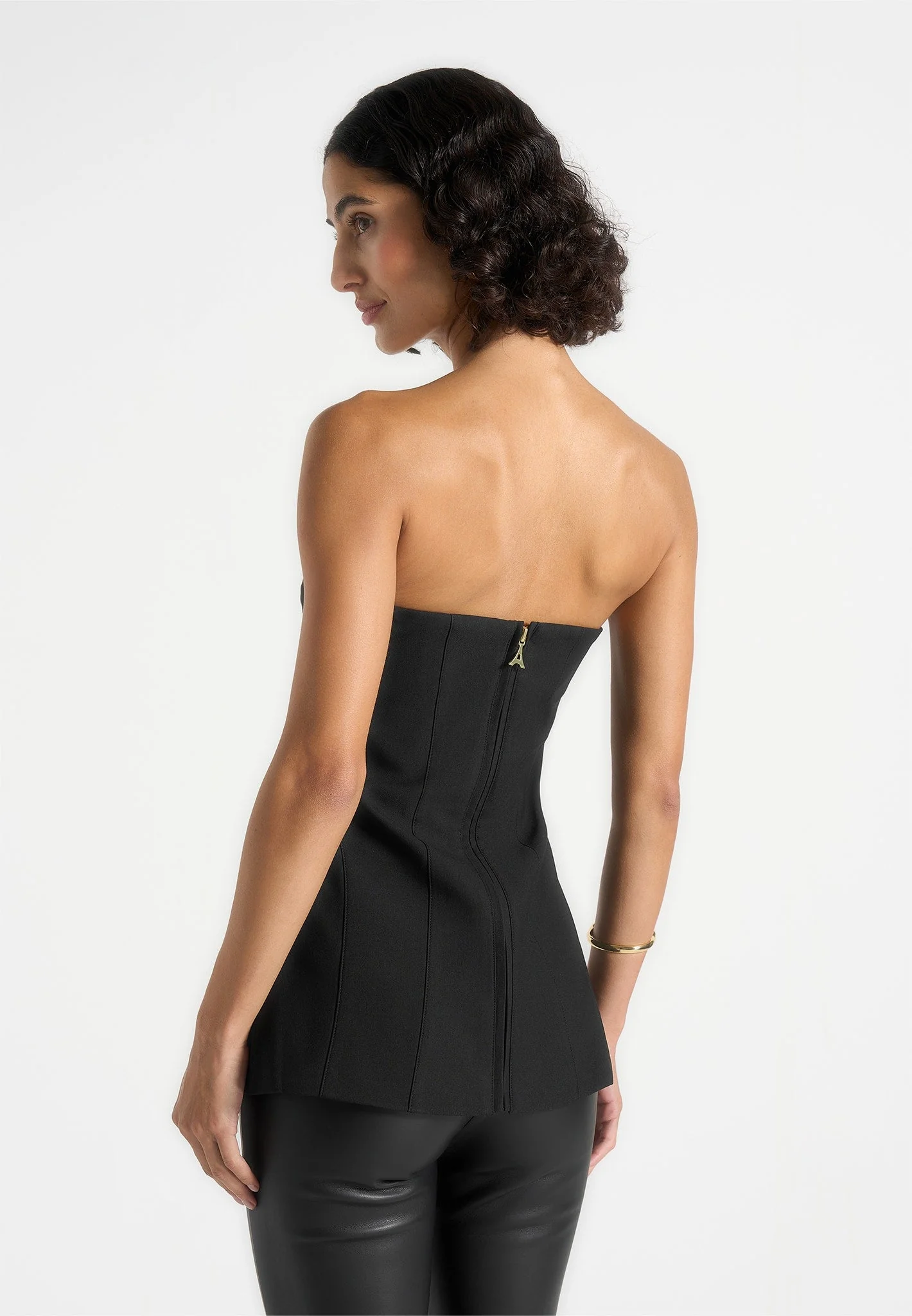 Viviane - Clasp Detail Bandeau Top - Black - Image 4
