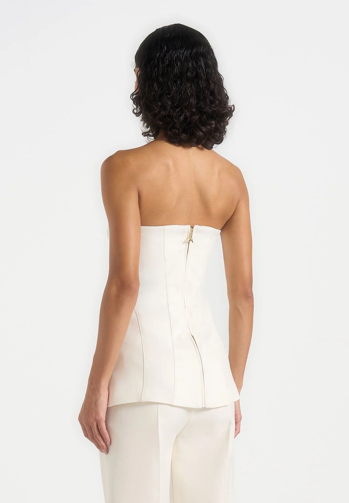 Viviane - Clasp Detail Bandeau Top - Off White - Image 4