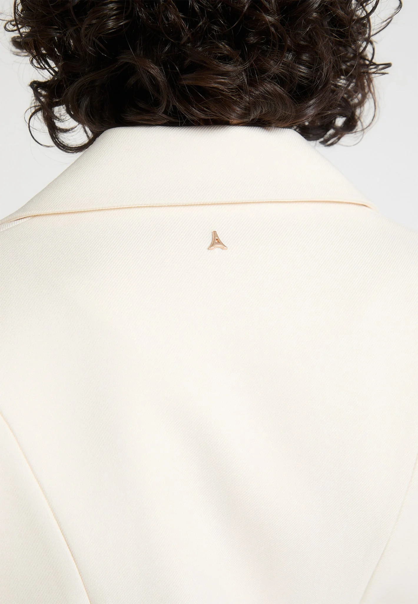 Claire - Wide Shoulder Cinch Waist Blazer - Cream - Image 7