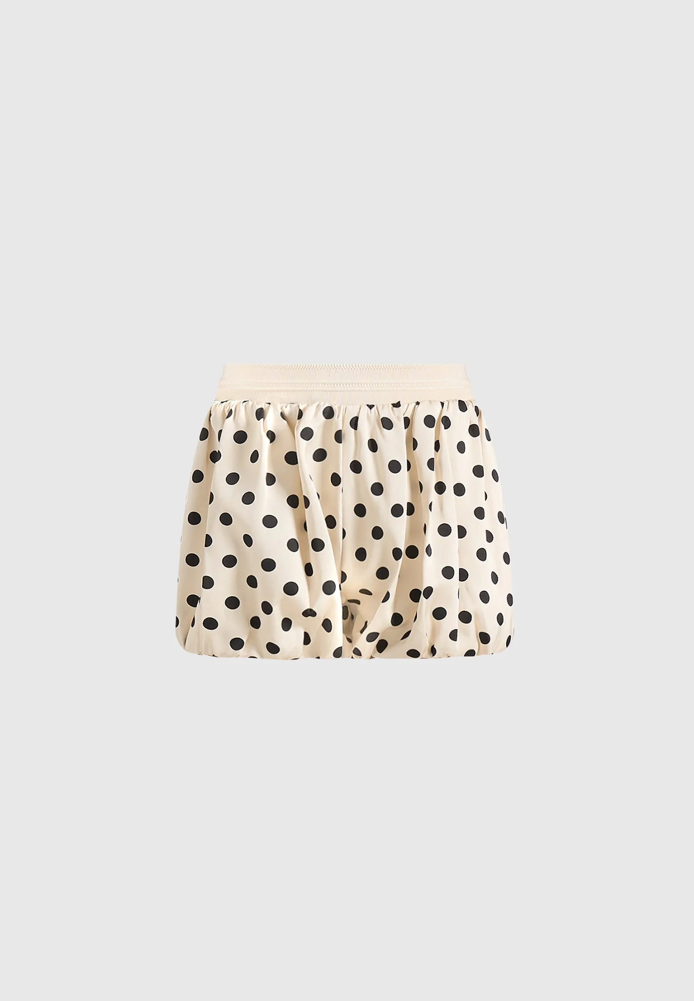 Zoe - Satin Polka Dot Balloon Shorts - White - Image 5